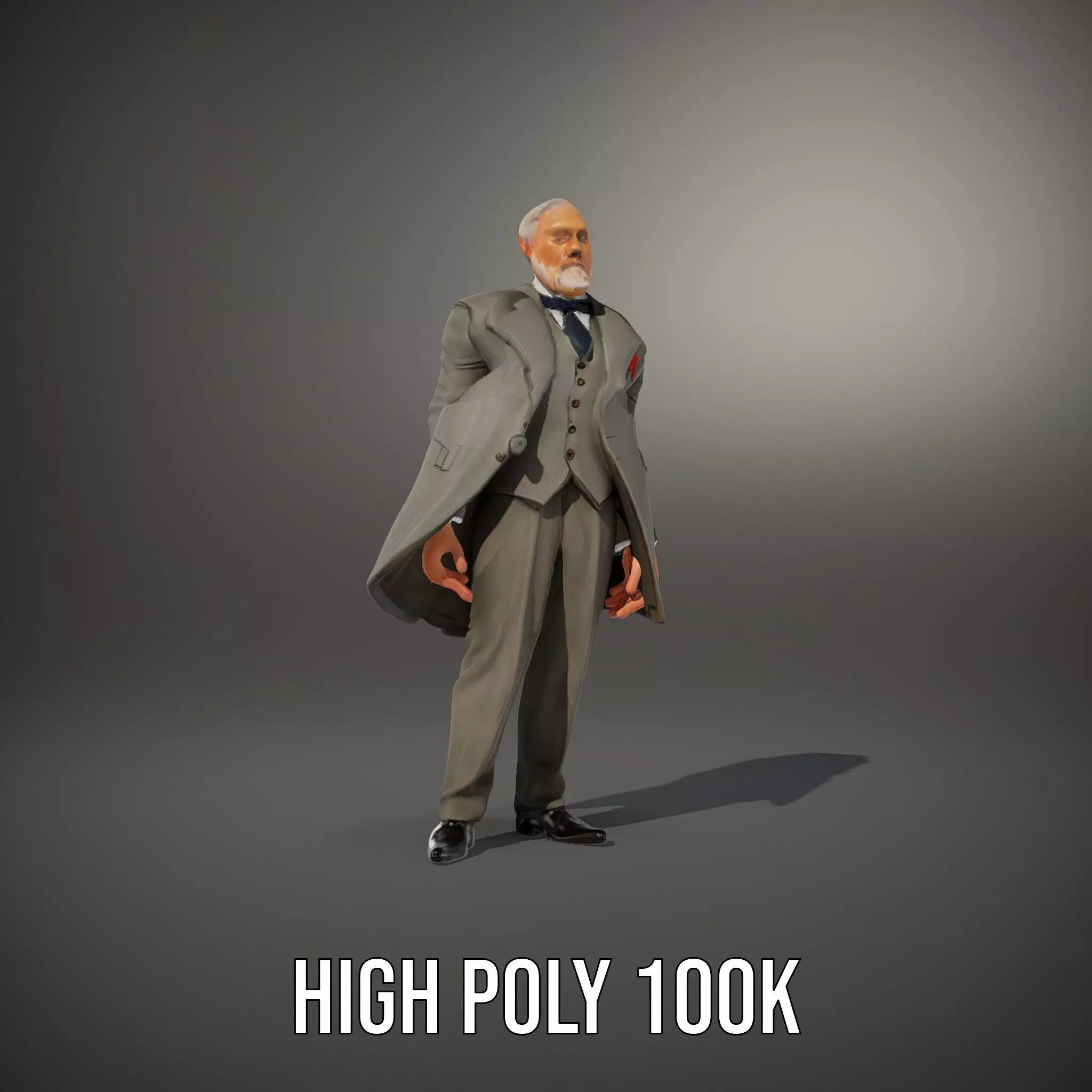 Classic Gray Suit model pack Low-poly 3D model_8