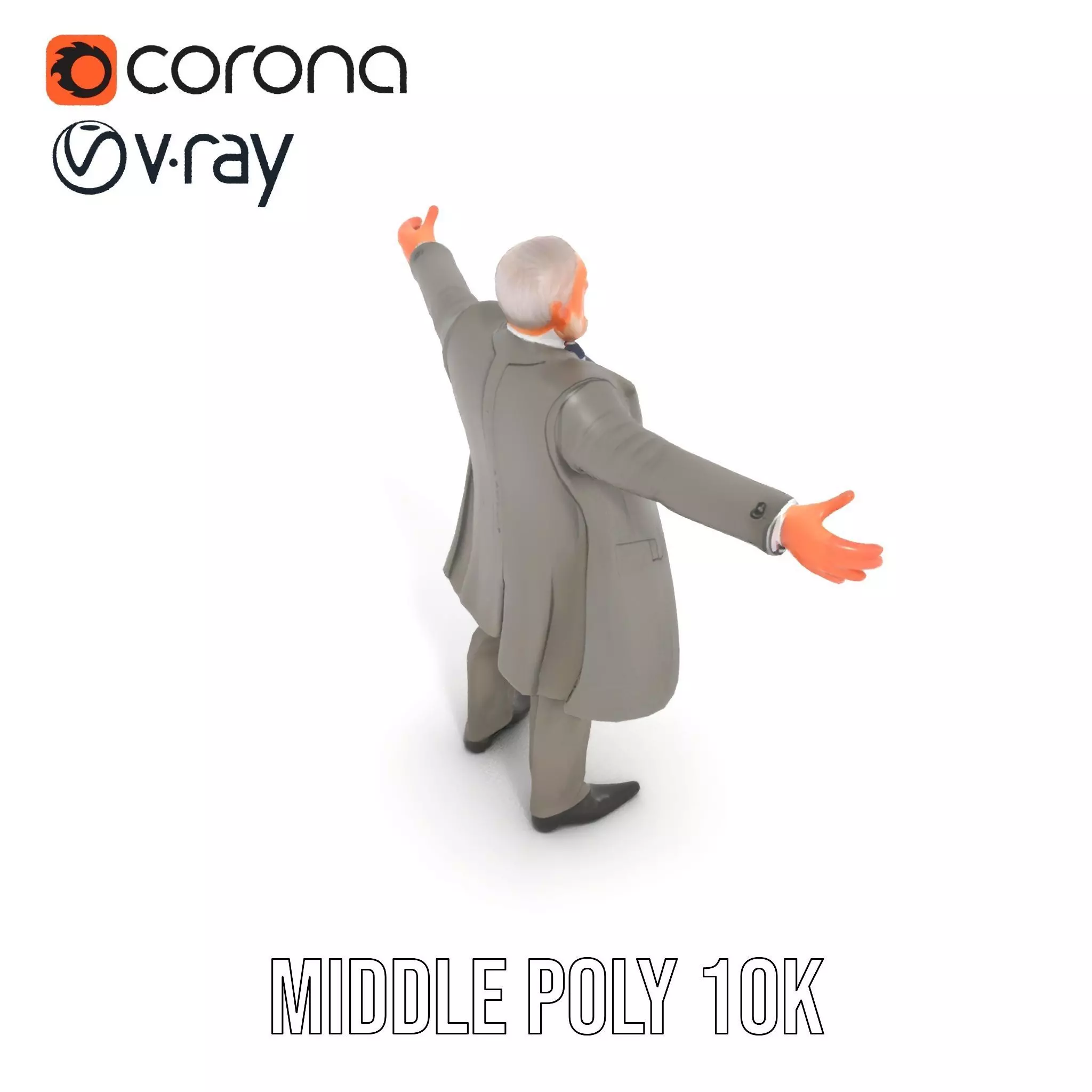Classic Gray Suit model pack Low-poly 3D model_5