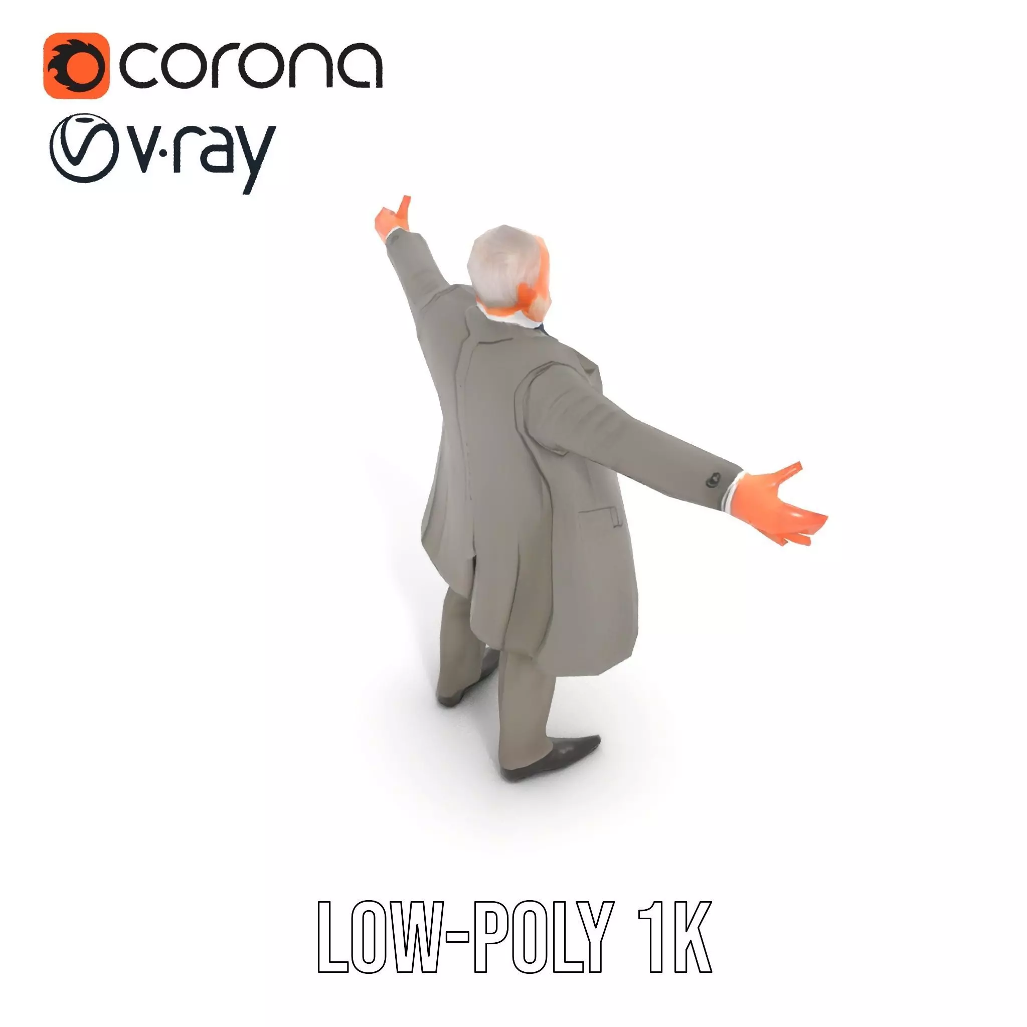 Classic Gray Suit model pack Low-poly 3D model_17