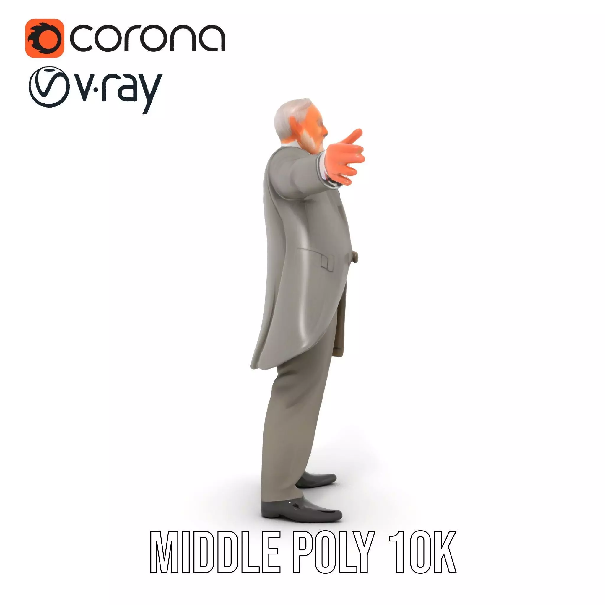 Classic Gray Suit model pack Low-poly 3D model_16