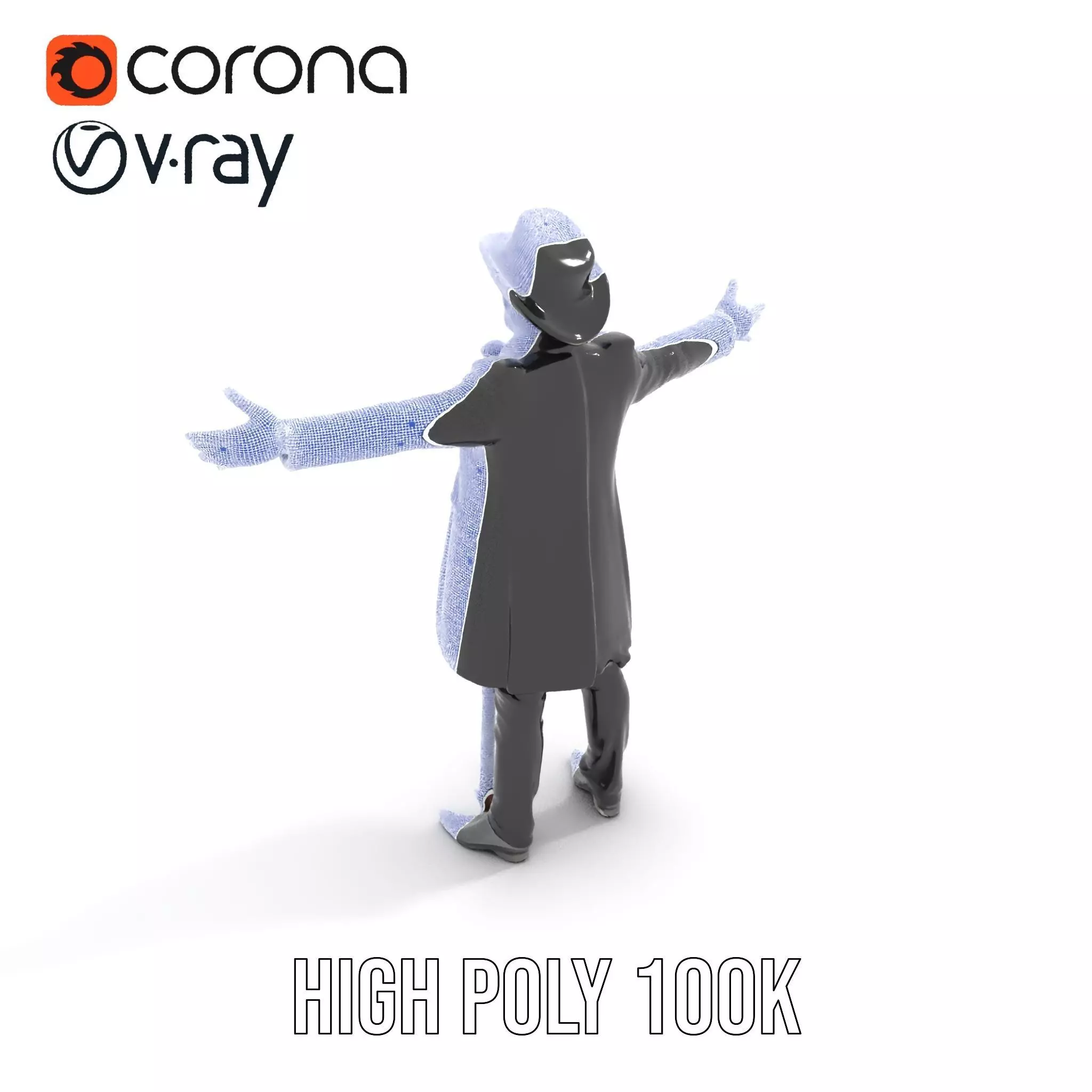 Gentleman Suit Ensemble model pack Low-poly 3D model_26