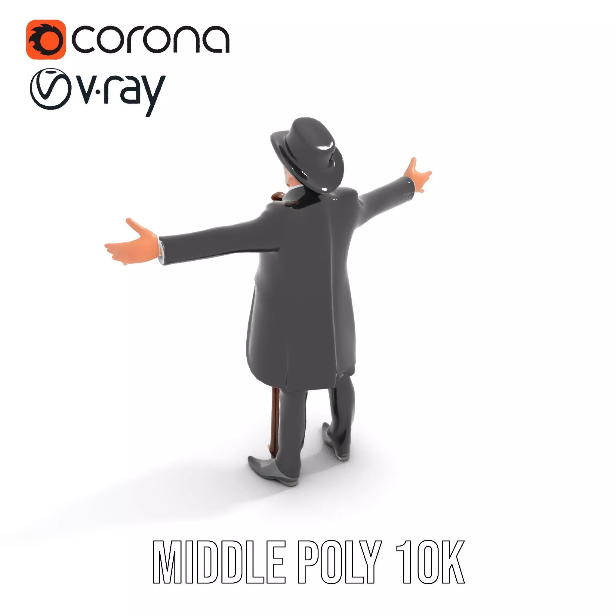 Gentleman Suit Ensemble model pack Low-poly 3D model_21