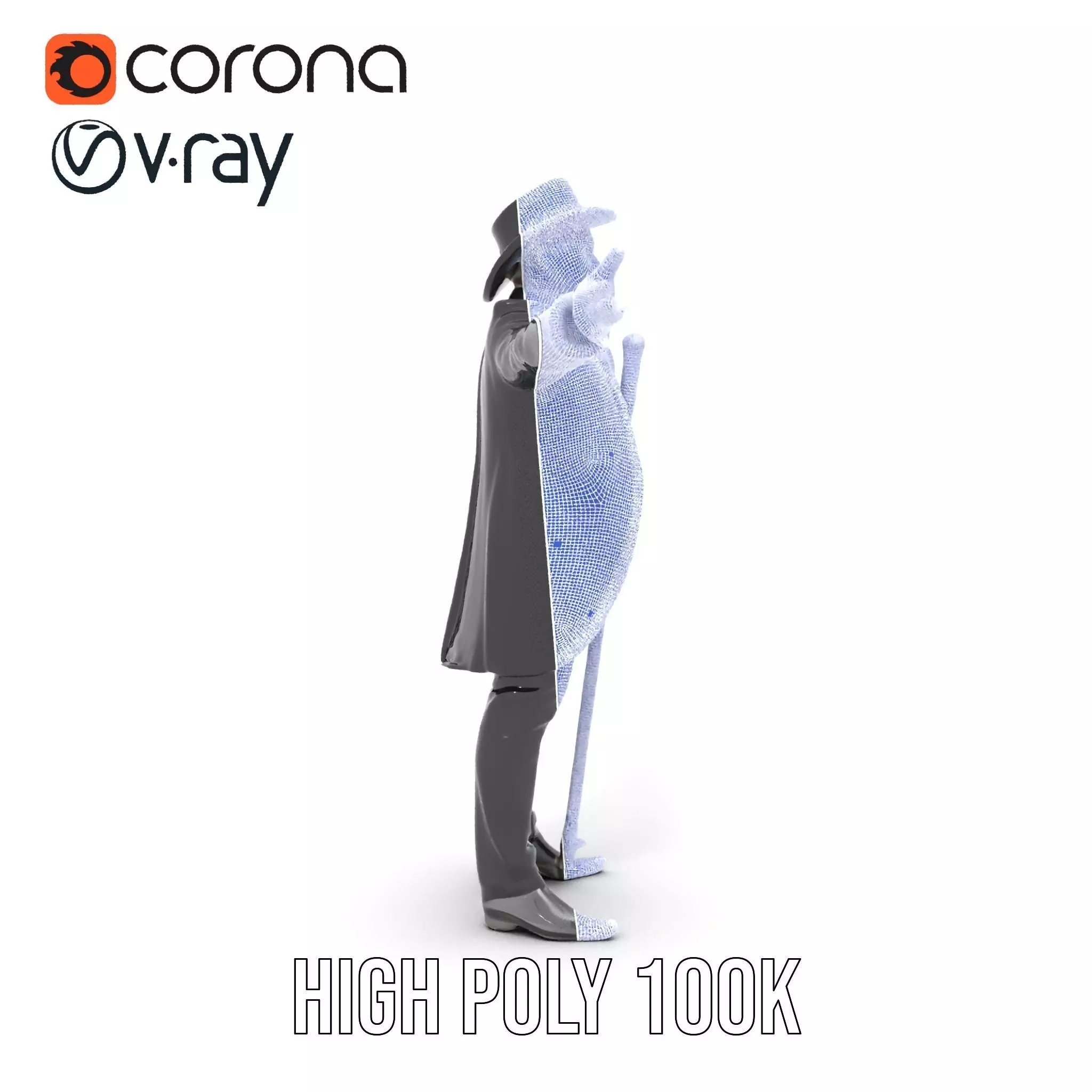 Gentleman Suit Ensemble model pack Low-poly 3D model_33