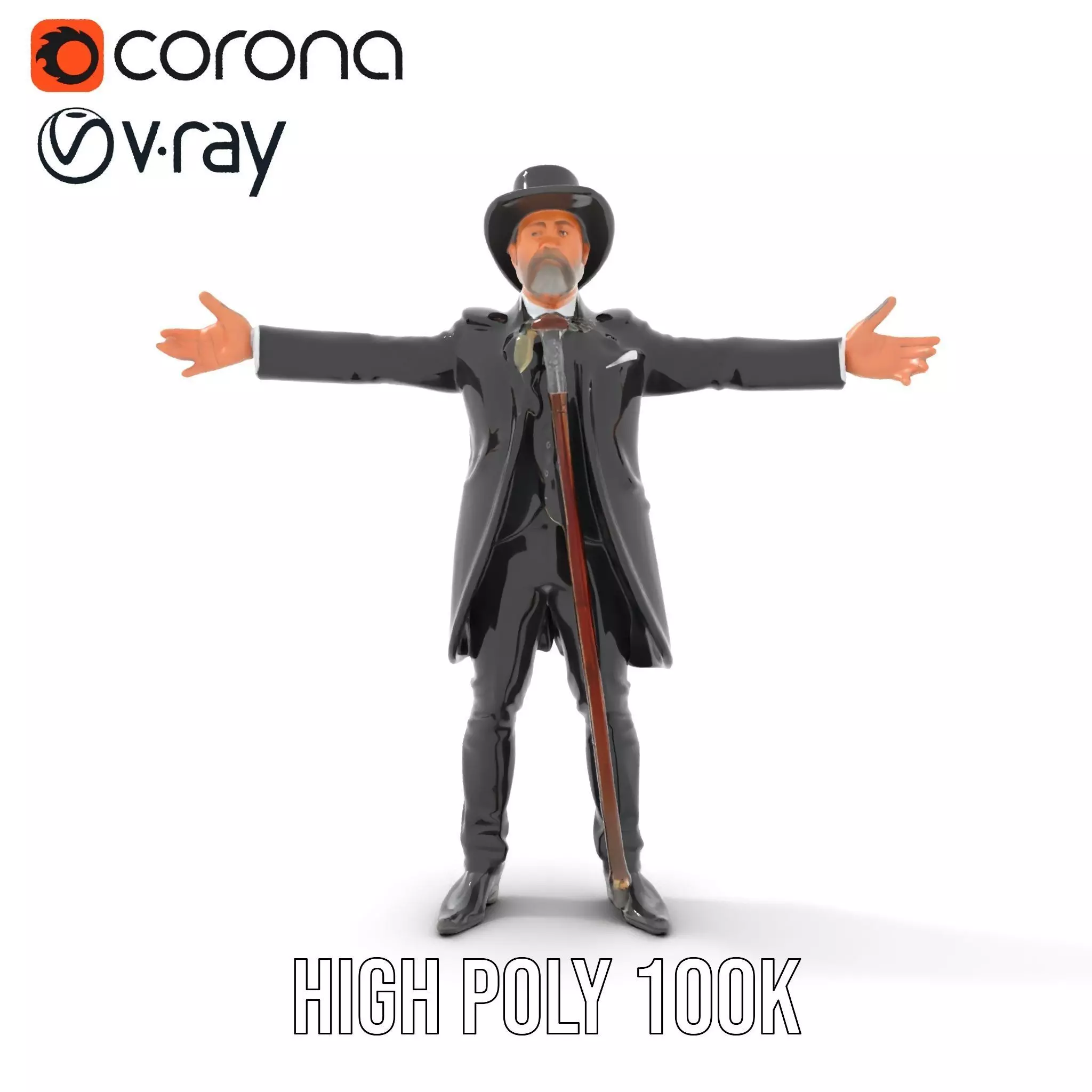 Gentleman Suit Ensemble model pack Low-poly 3D model_31