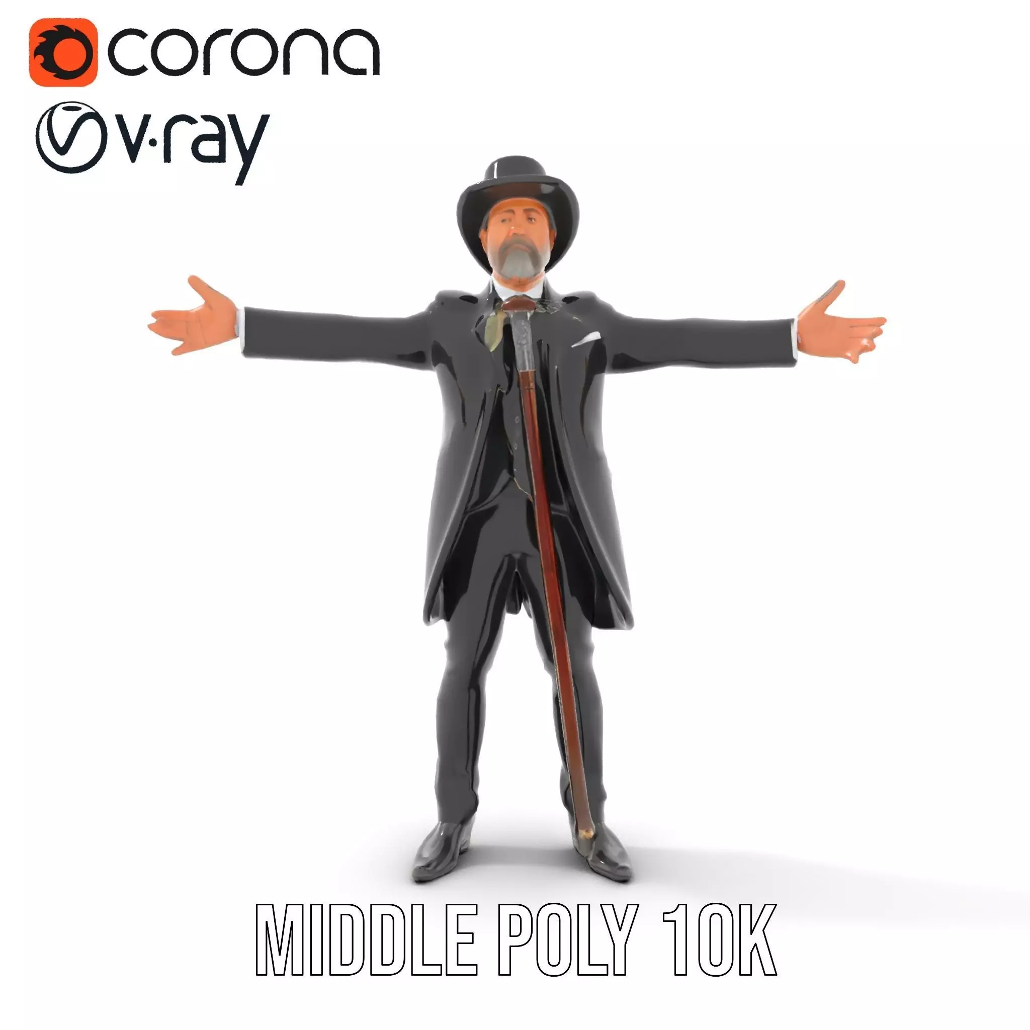 Gentleman Suit Ensemble model pack Low-poly 3D model_15
