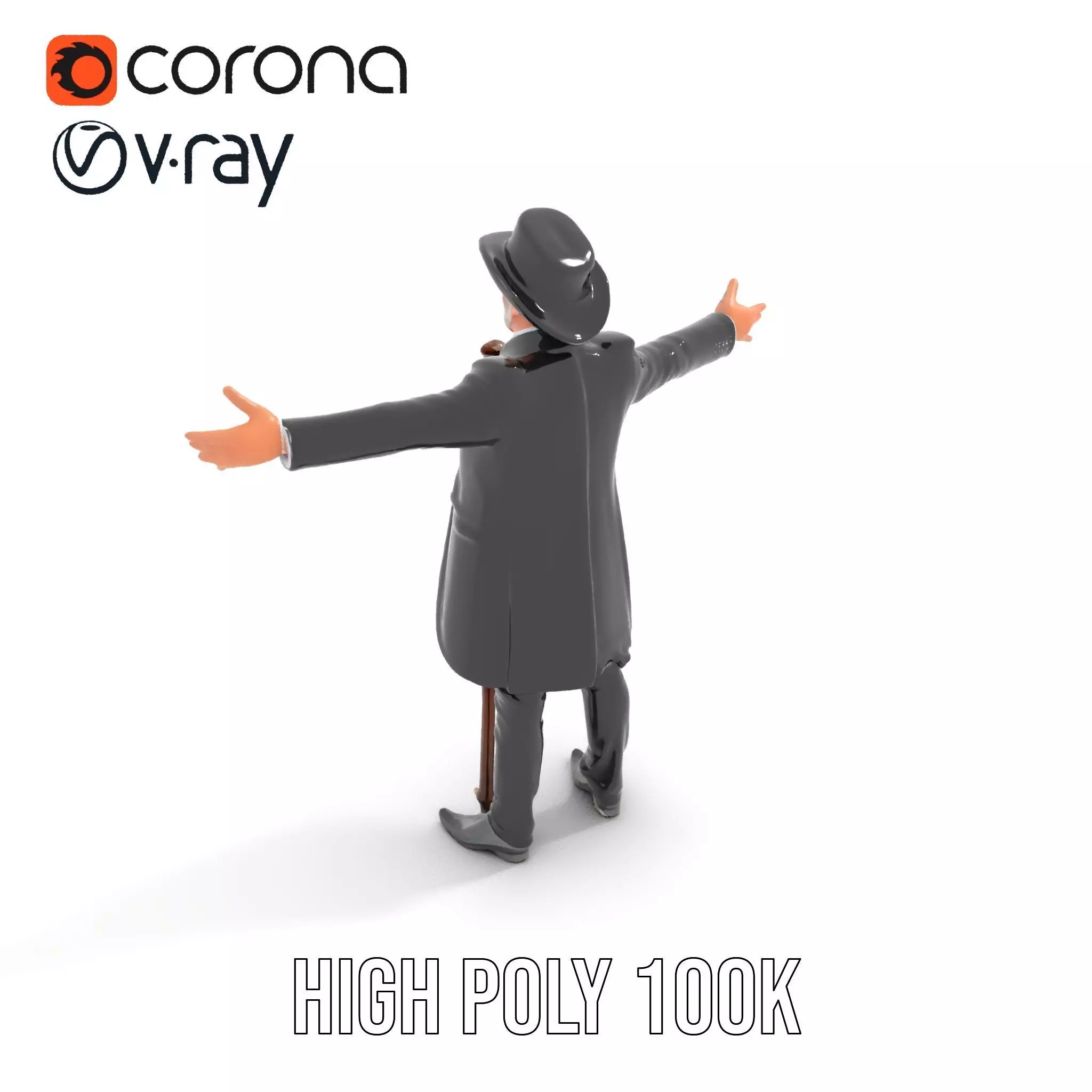 Gentleman Suit Ensemble model pack Low-poly 3D model_20