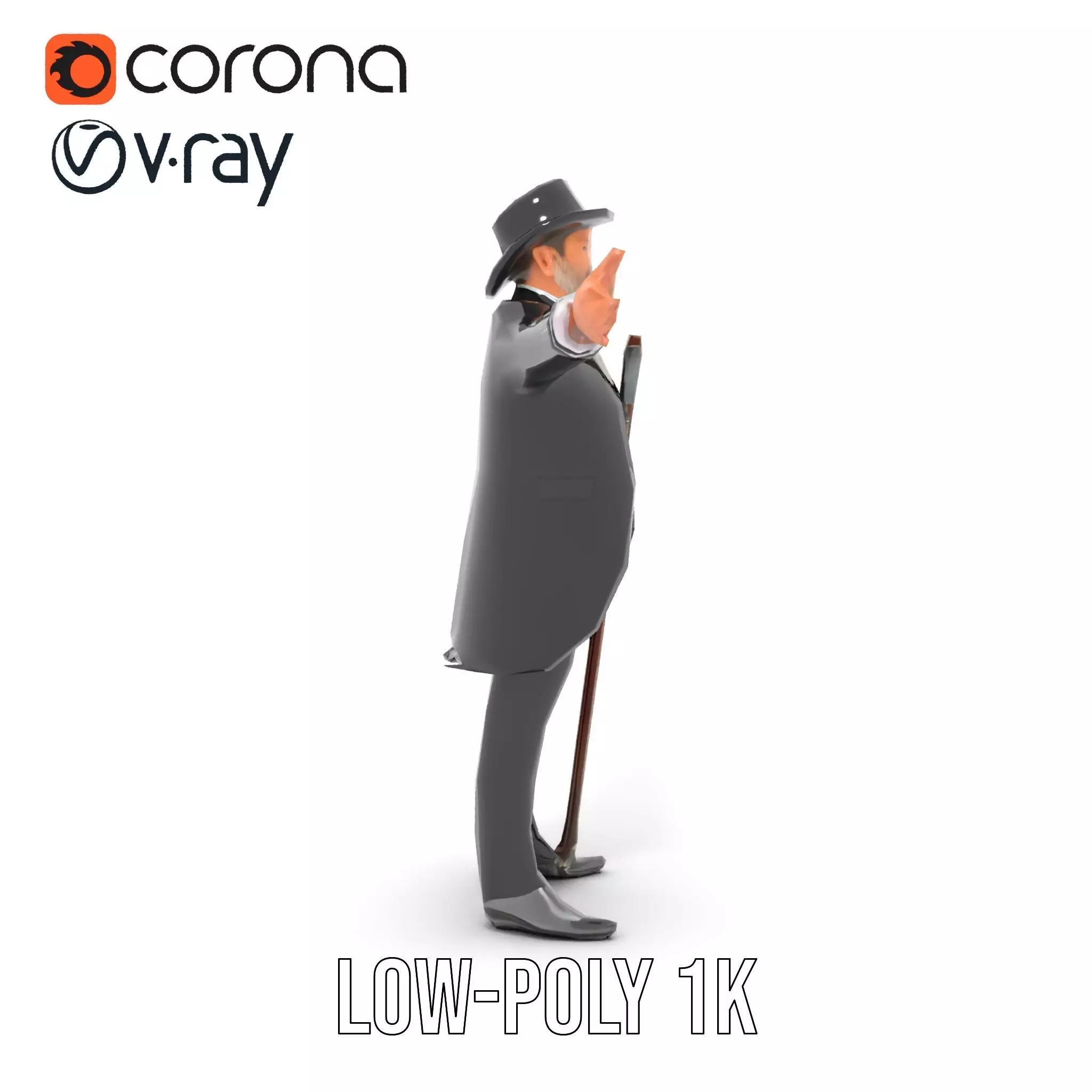 Gentleman Suit Ensemble model pack Low-poly 3D model_30