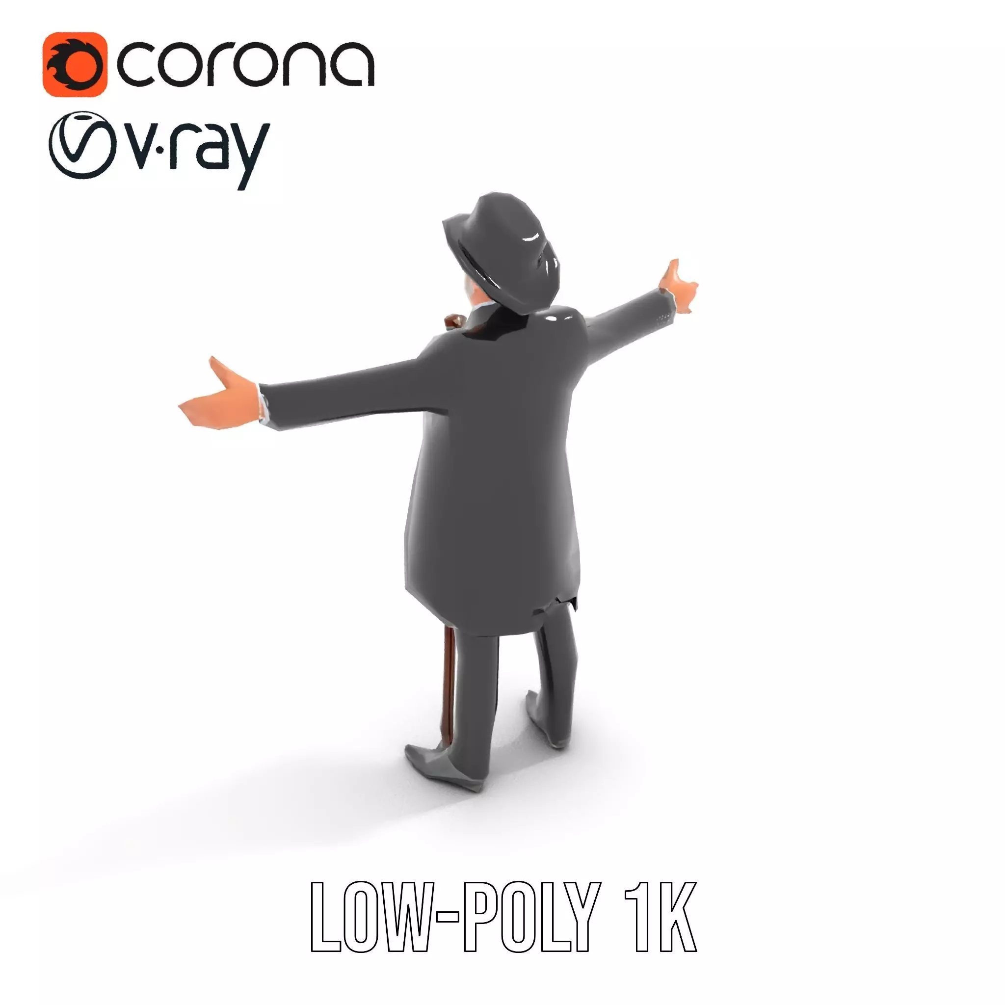 Gentleman Suit Ensemble model pack Low-poly 3D model_7