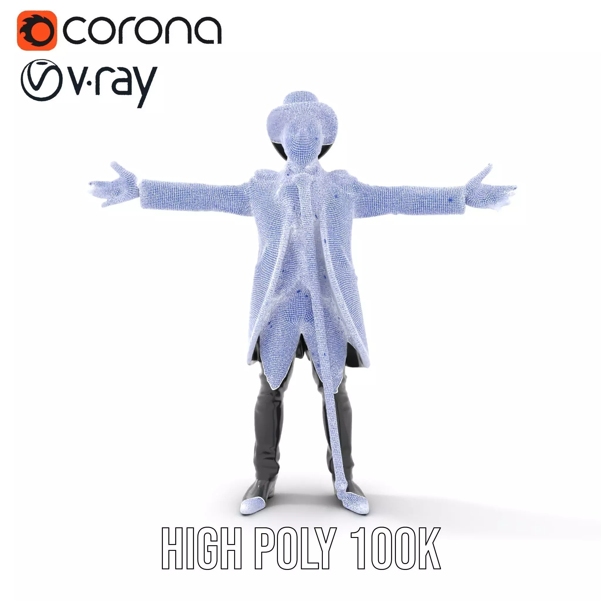 Gentleman Suit Ensemble model pack Low-poly 3D model_34