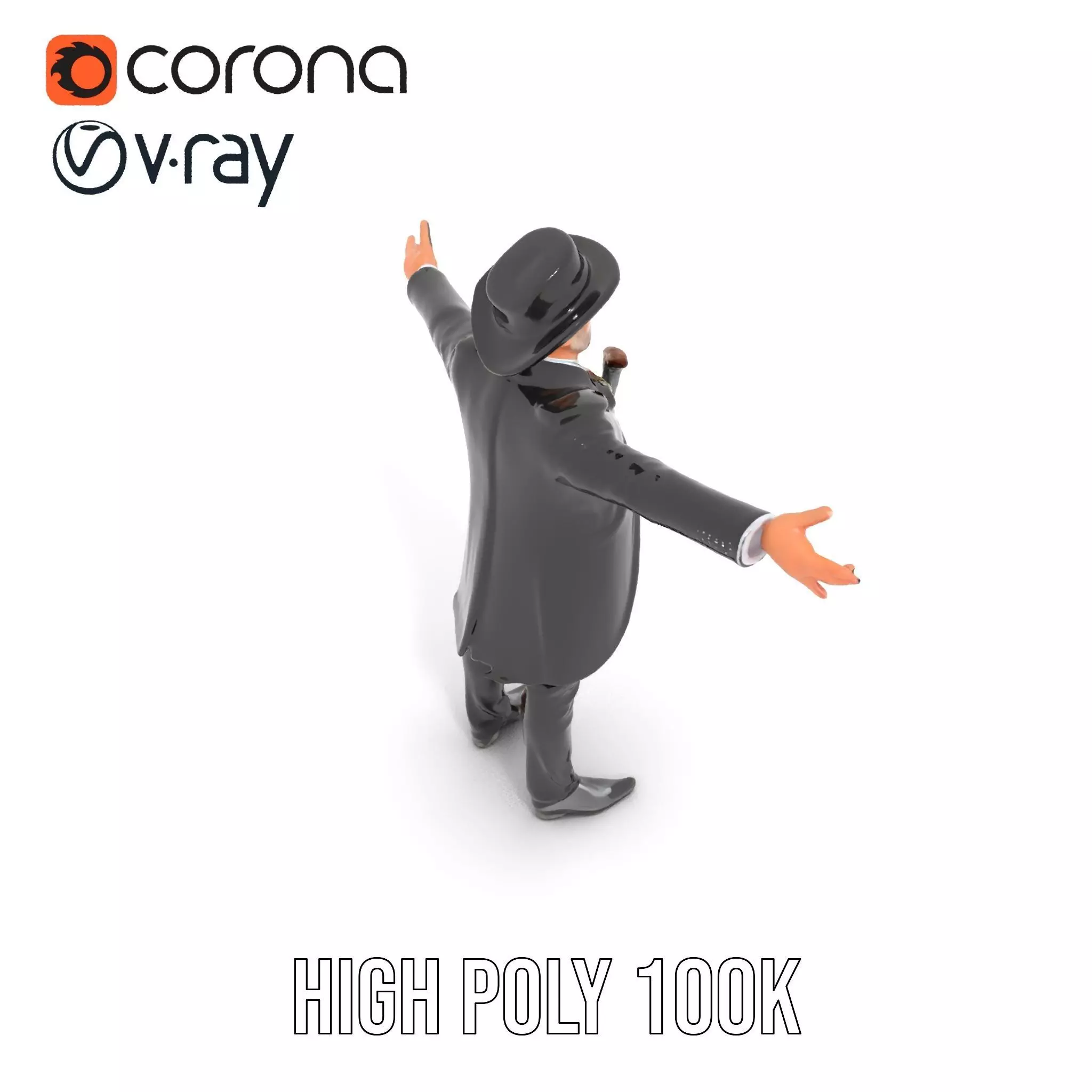 Gentleman Suit Ensemble model pack Low-poly 3D model_23