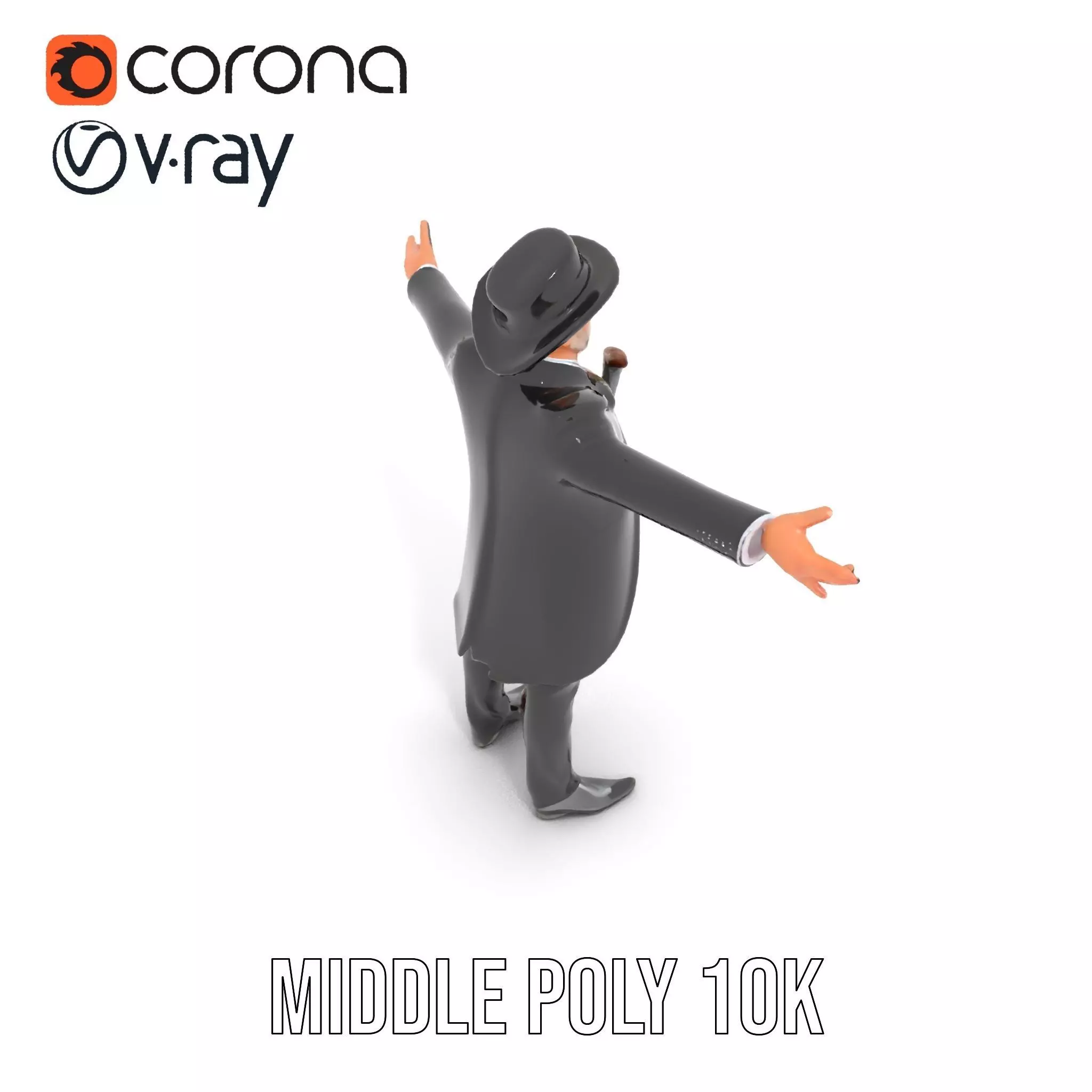 Gentleman Suit Ensemble model pack Low-poly 3D model_11