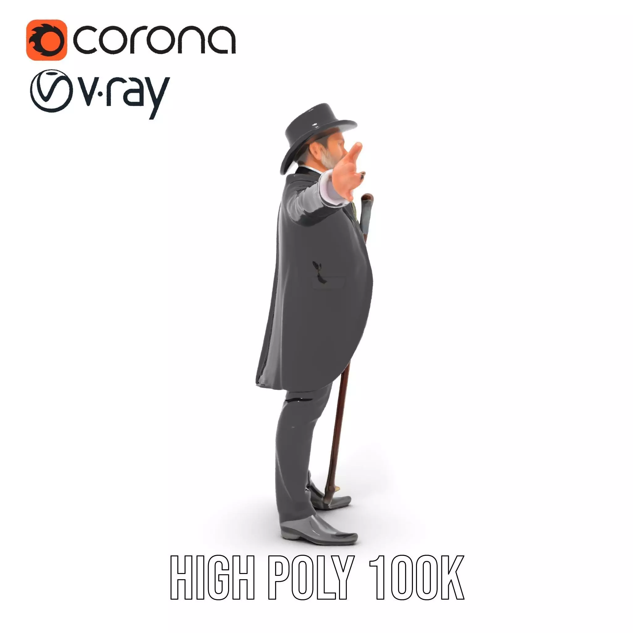 Gentleman Suit Ensemble model pack Low-poly 3D model_17