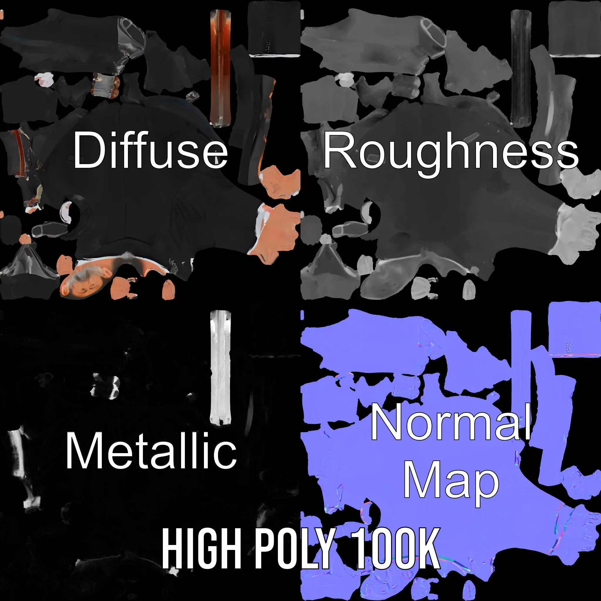 Gentleman Suit Ensemble model pack Low-poly 3D model_3