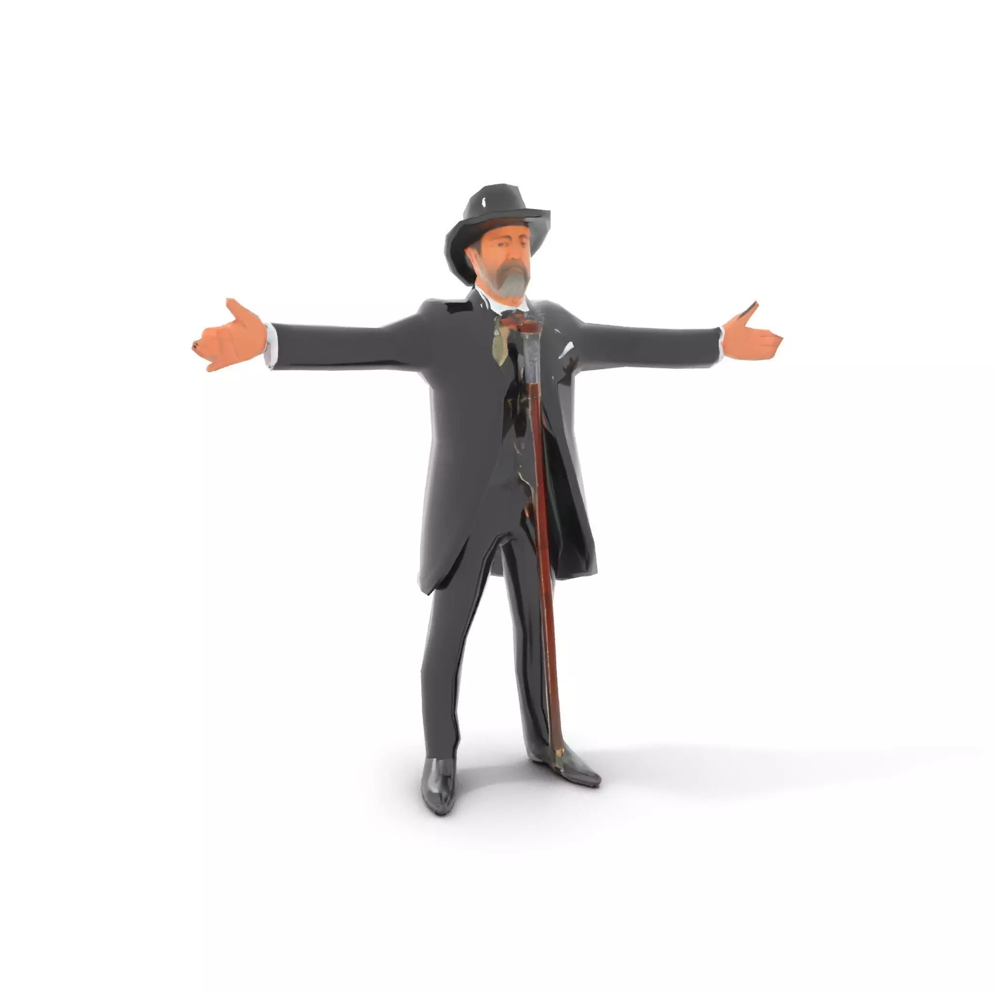 Gentleman Suit Ensemble model pack Low-poly 3D model_9