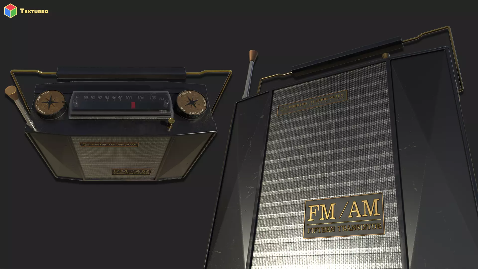 Vintage 1950s Radio Low-poly 3D model_5