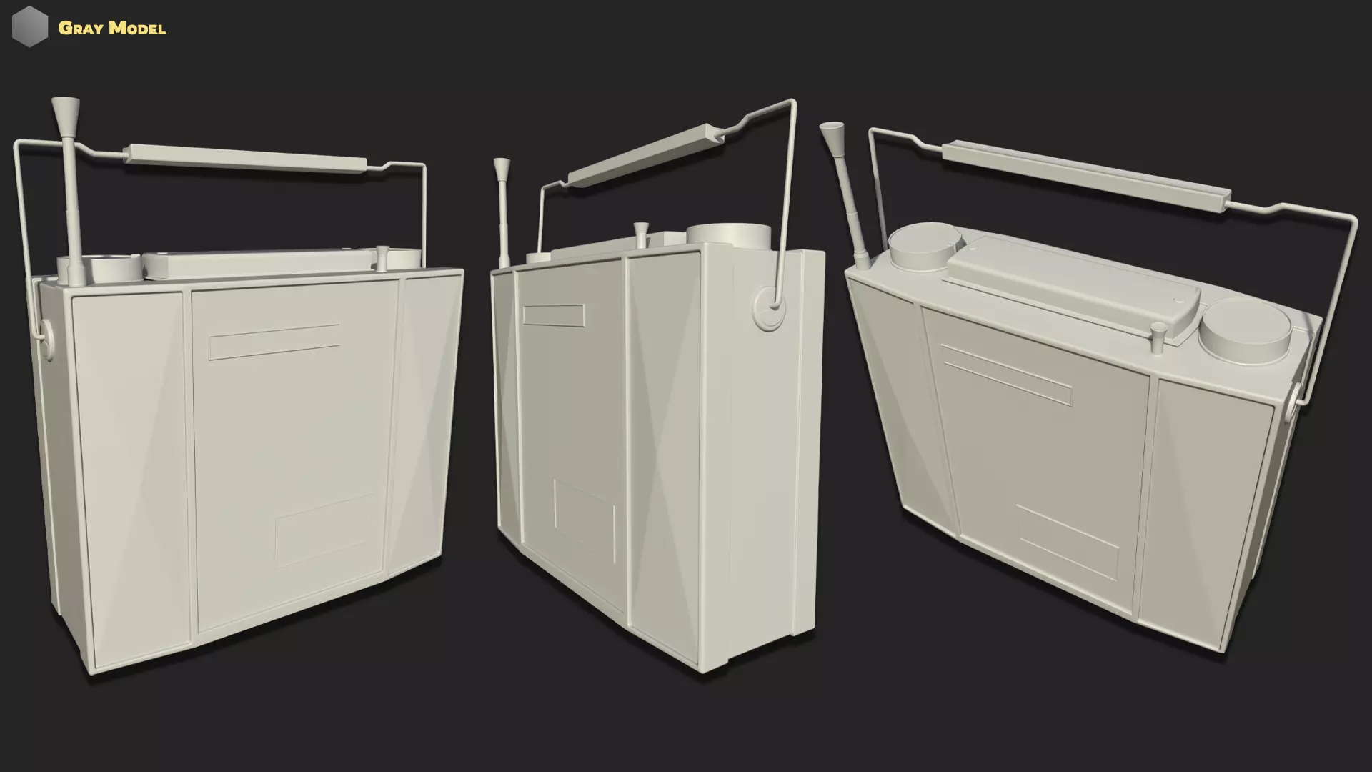 Vintage 1950s Radio Low-poly 3D model_7