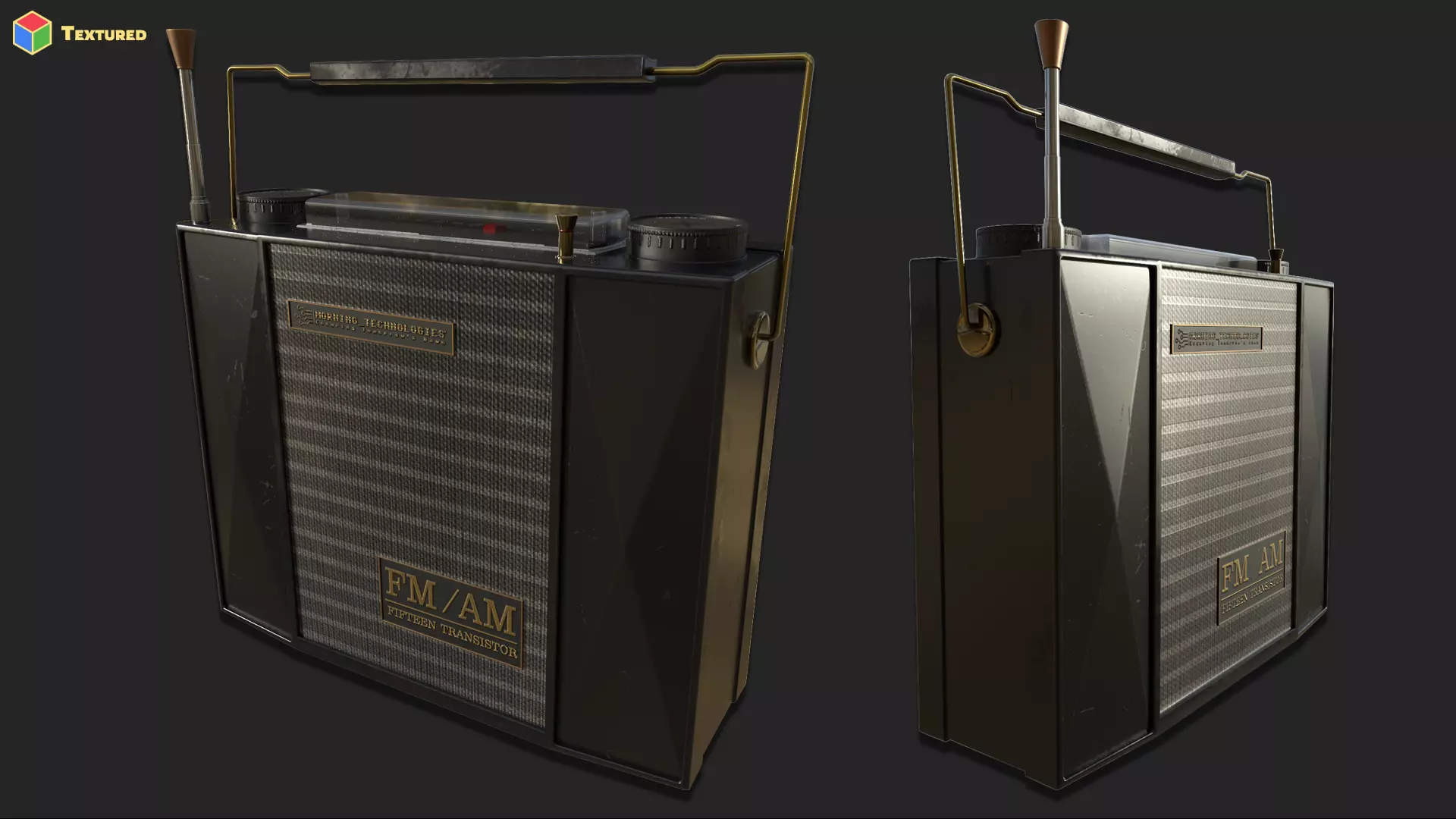 Vintage 1950s Radio Low-poly 3D model_4