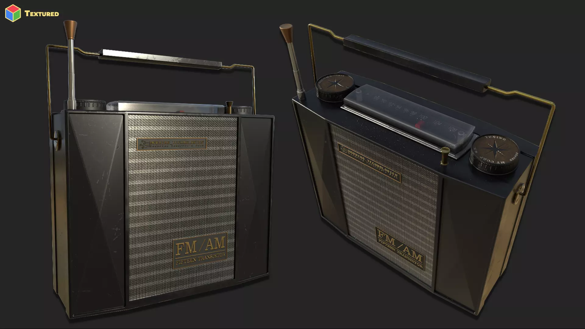 Vintage 1950s Radio Low-poly 3D model_3