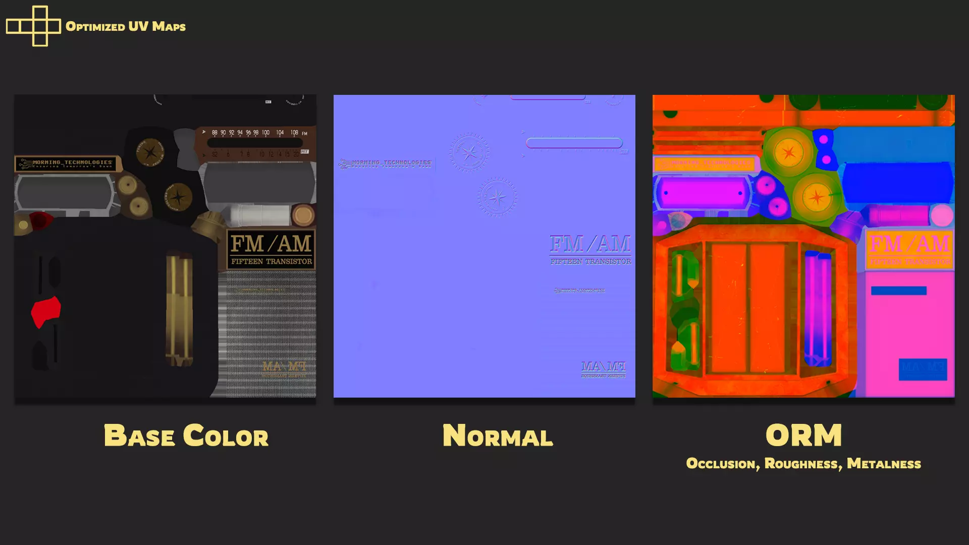 Vintage 1950s Radio Low-poly 3D model_9