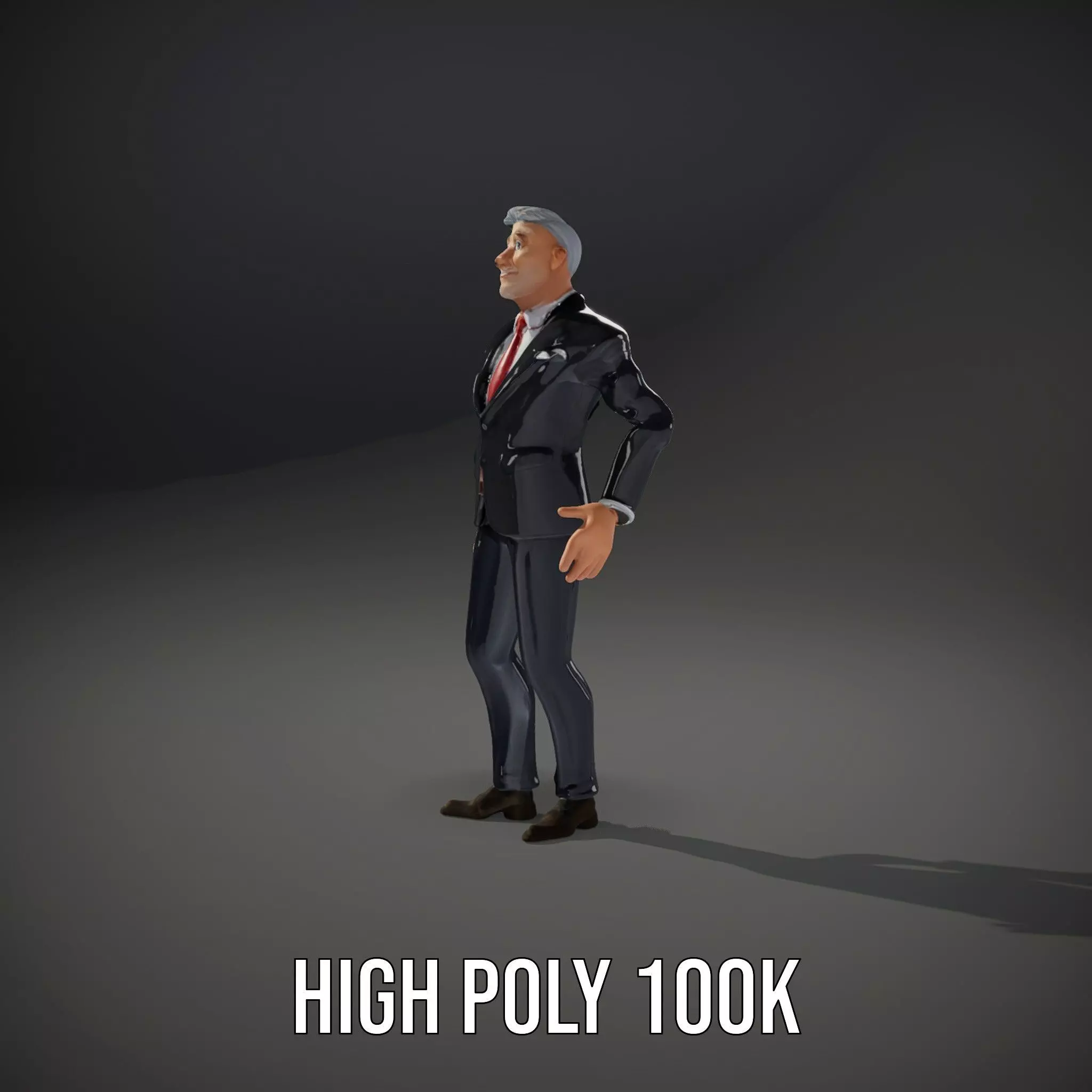 Stylish Businessman Character model pack Low-poly 3D model_8
