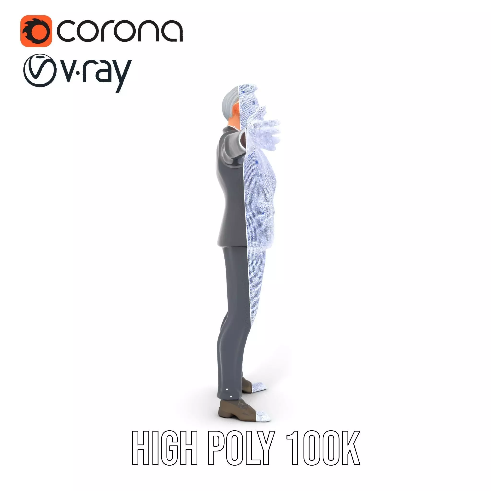 Stylish Businessman Character model pack Low-poly 3D model_33