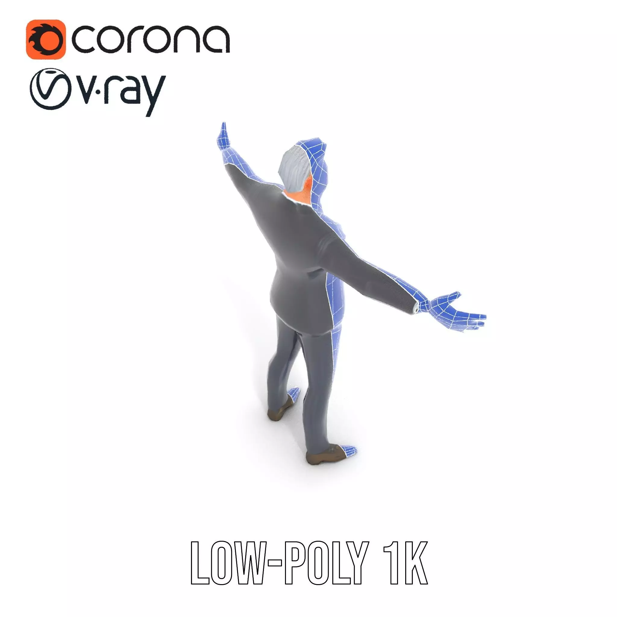 Stylish Businessman Character model pack Low-poly 3D model_12