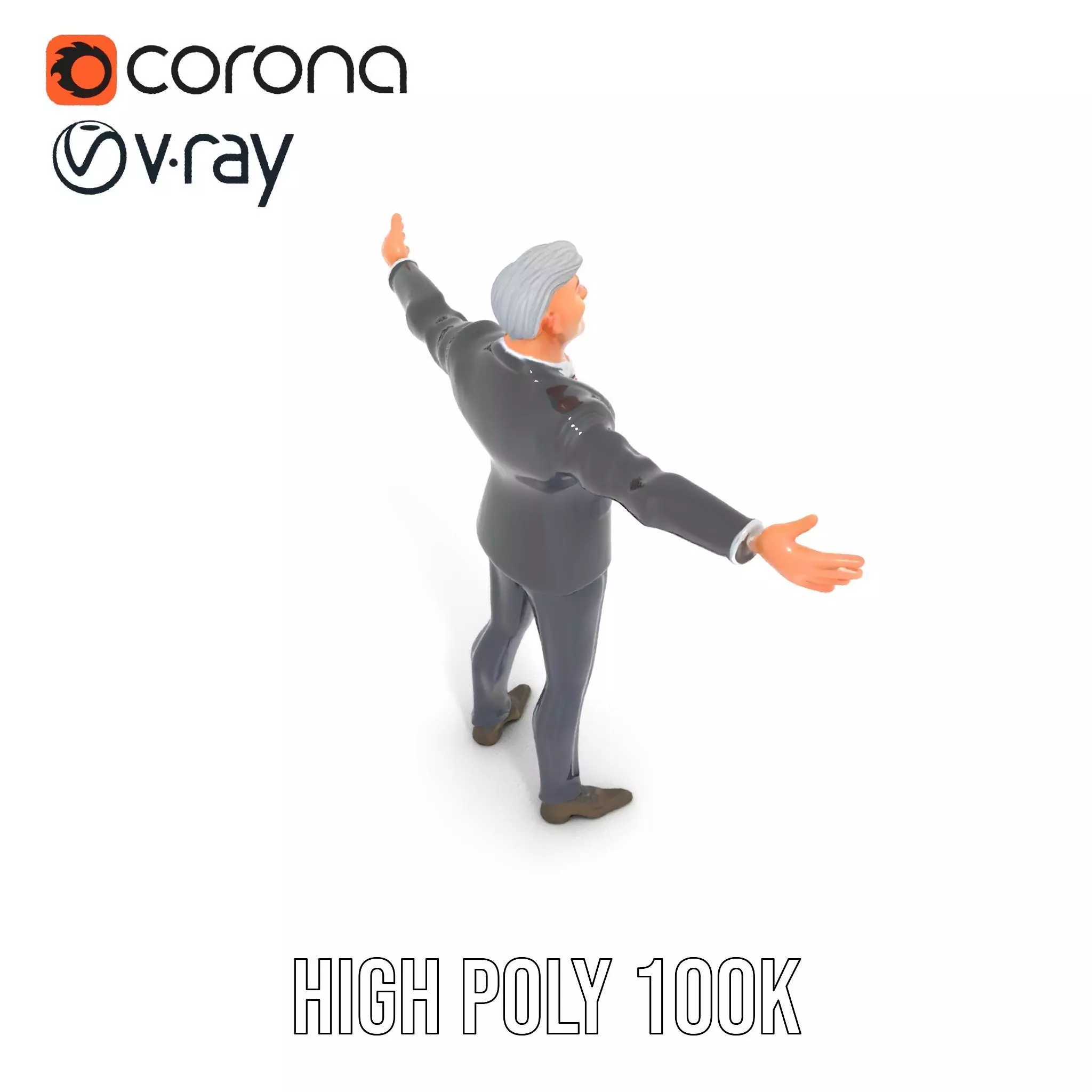 Stylish Businessman Character model pack Low-poly 3D model_23