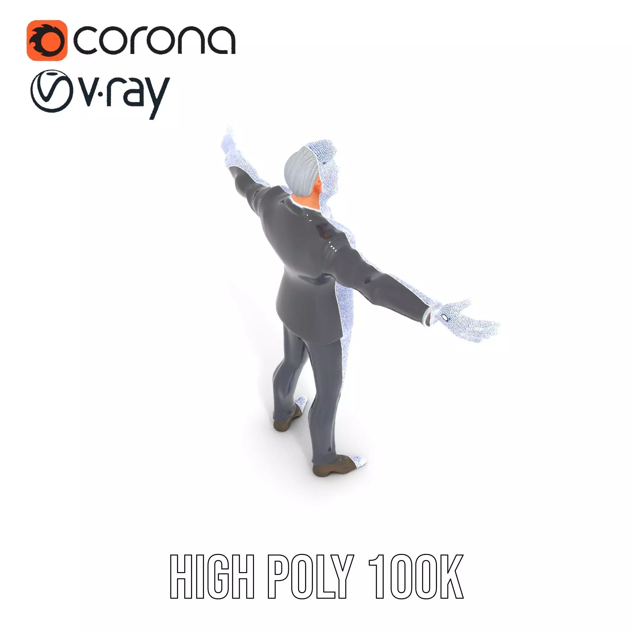 Stylish Businessman Character model pack Low-poly 3D model_32