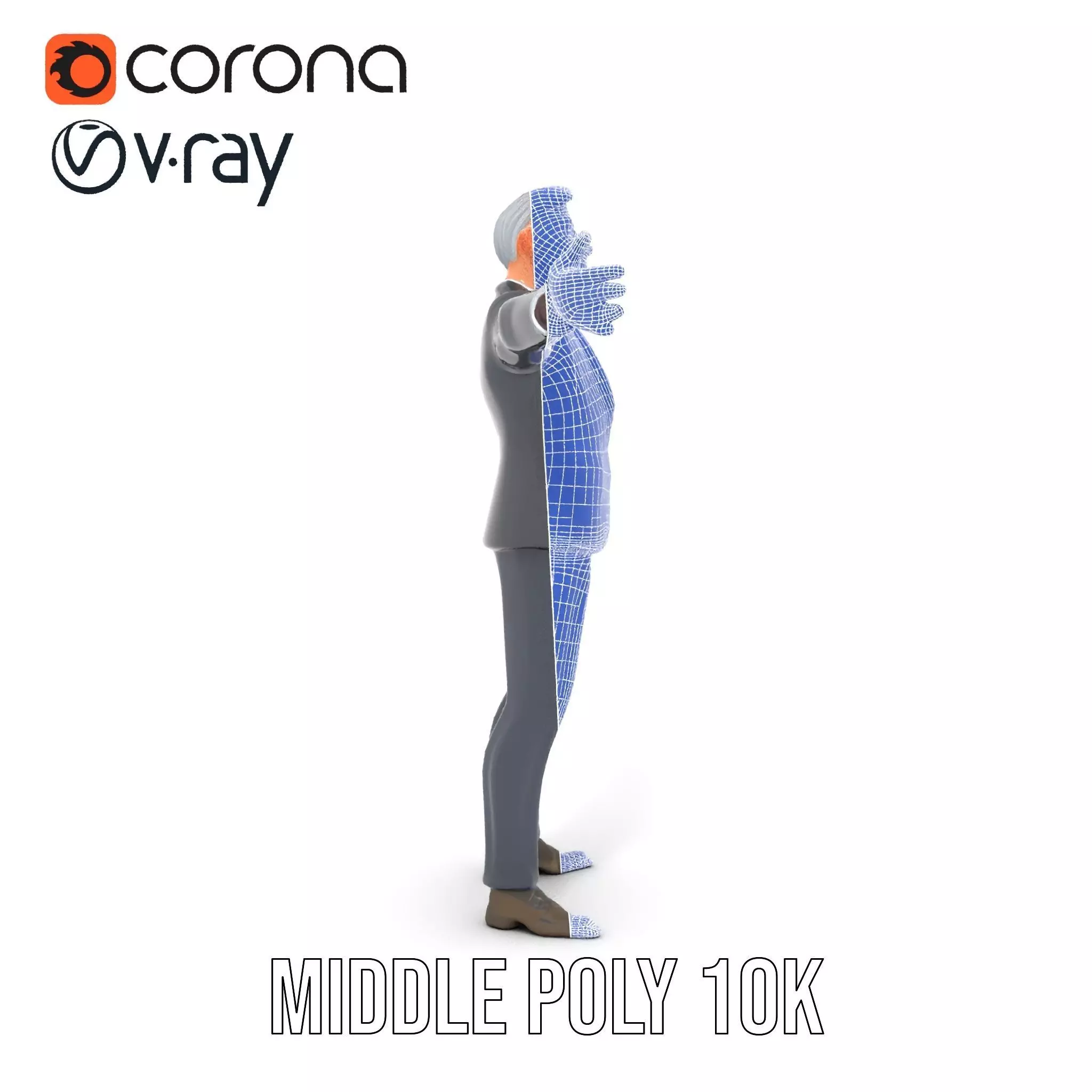 Stylish Businessman Character model pack Low-poly 3D model_21