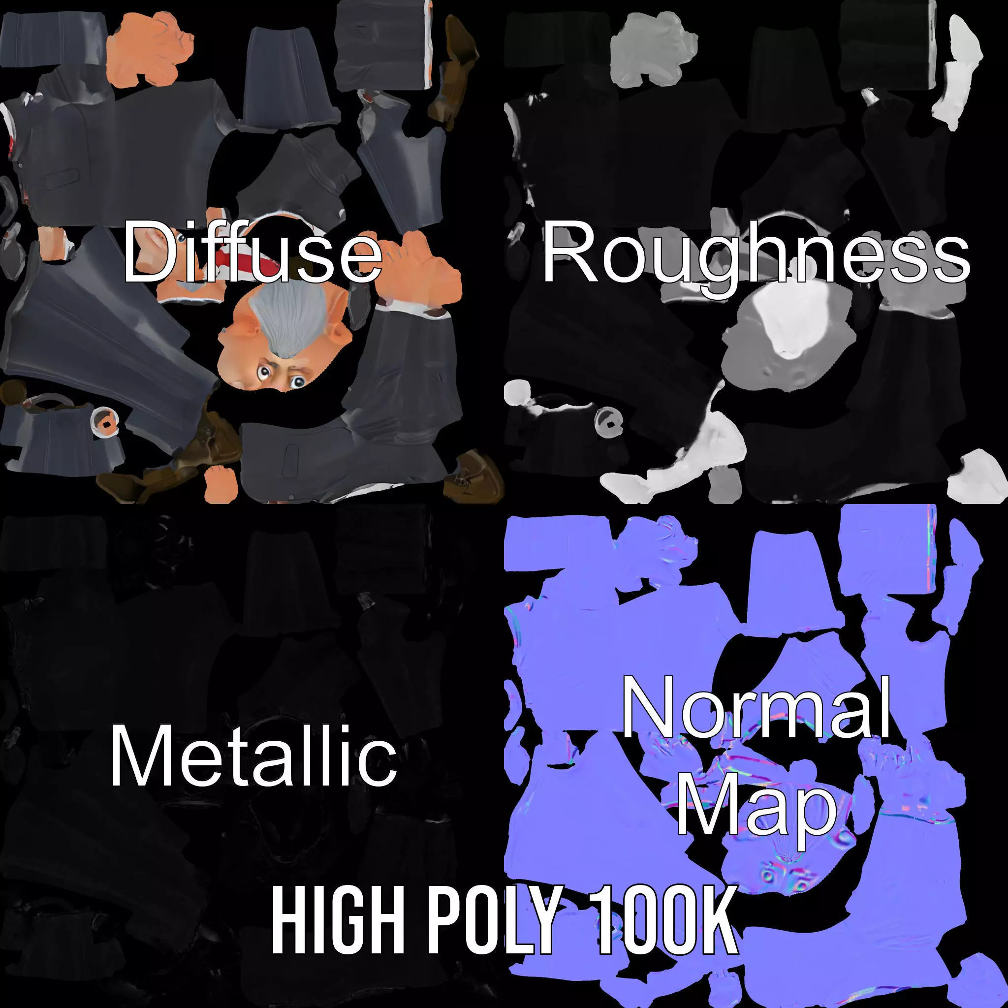 Stylish Businessman Character model pack Low-poly 3D model_3