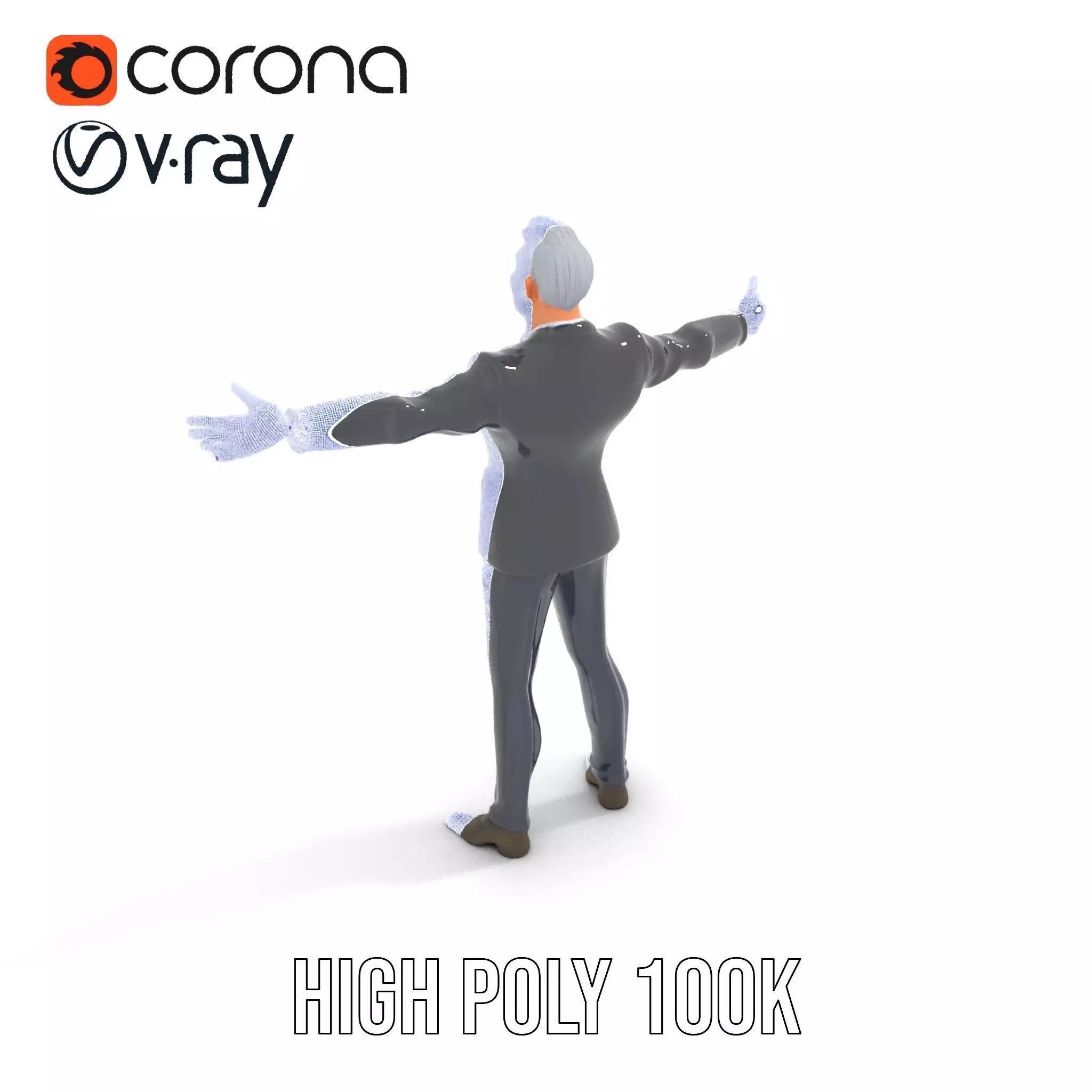 Stylish Businessman Character model pack Low-poly 3D model_34