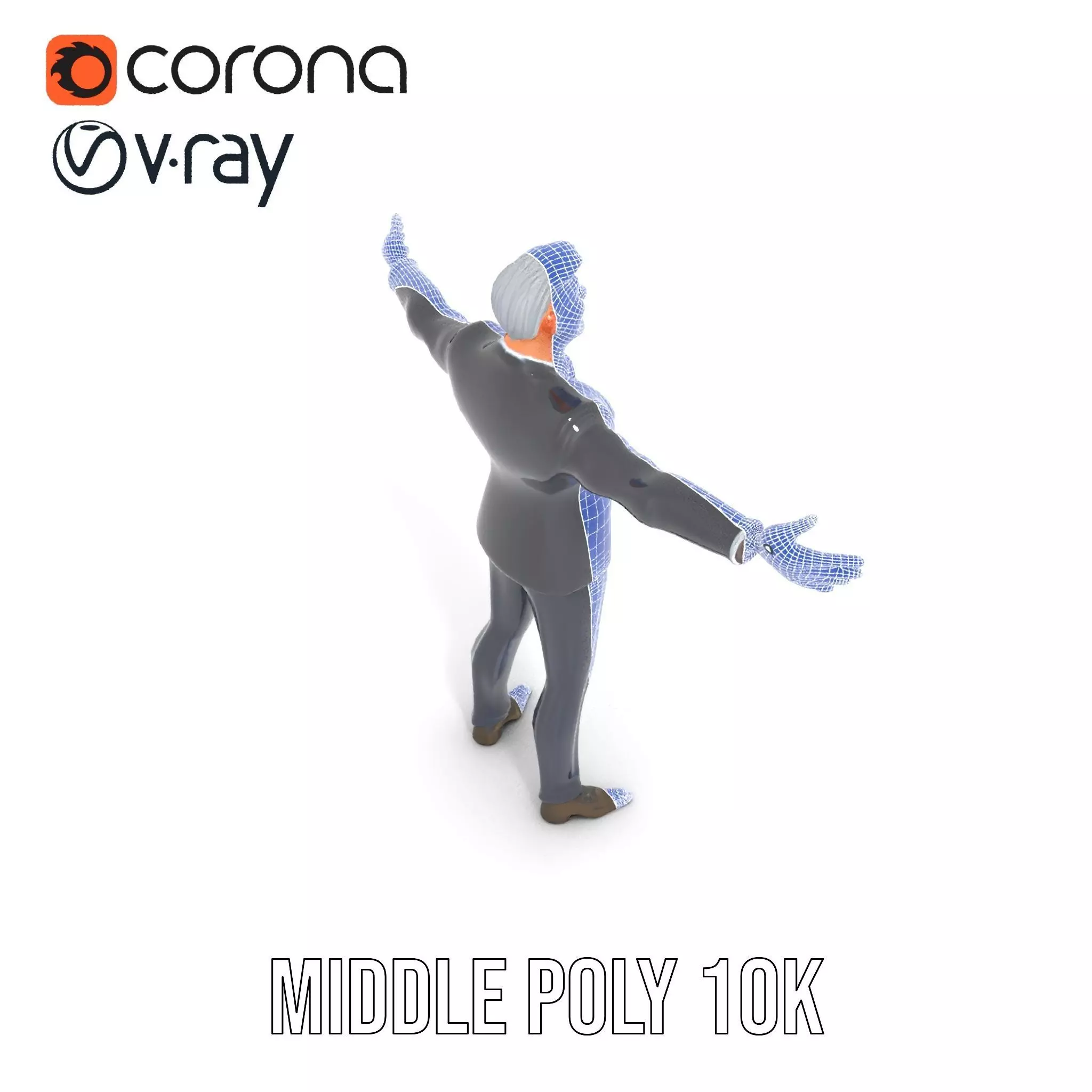 Stylish Businessman Character model pack Low-poly 3D model_30