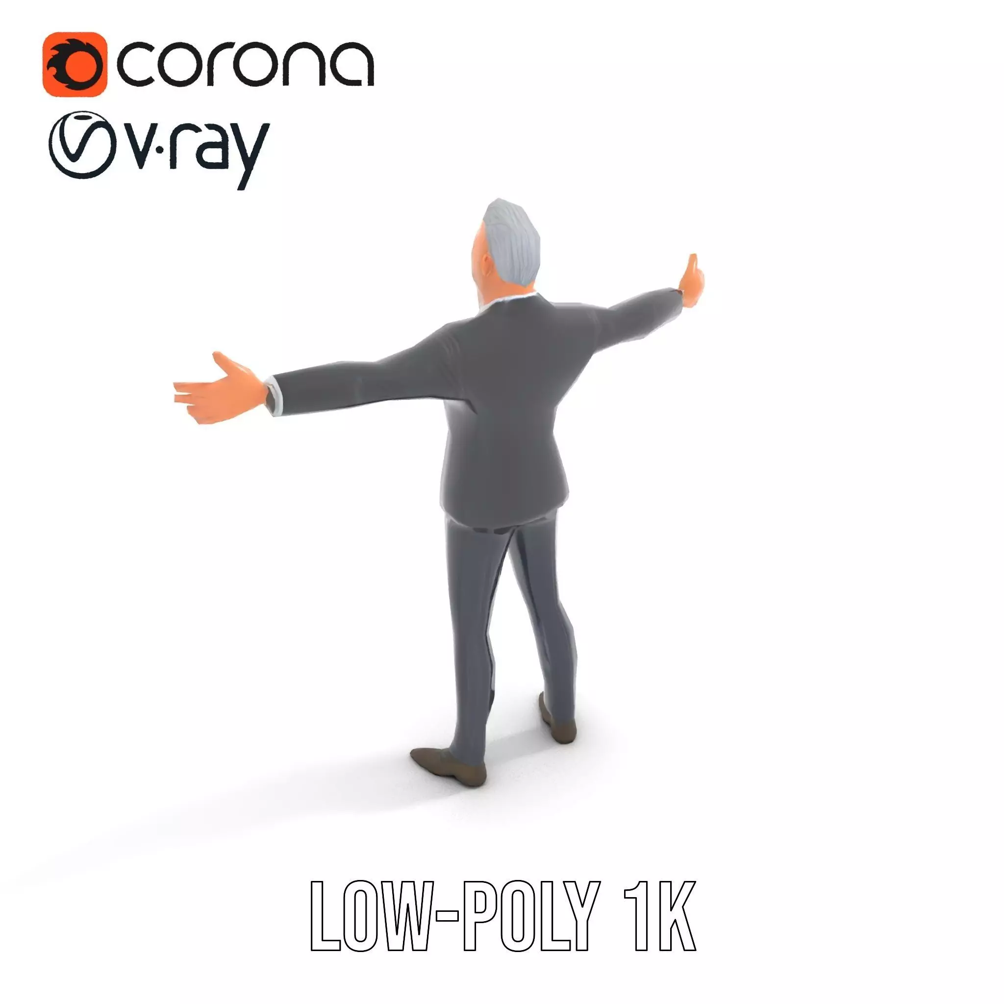 Stylish Businessman Character model pack Low-poly 3D model_25