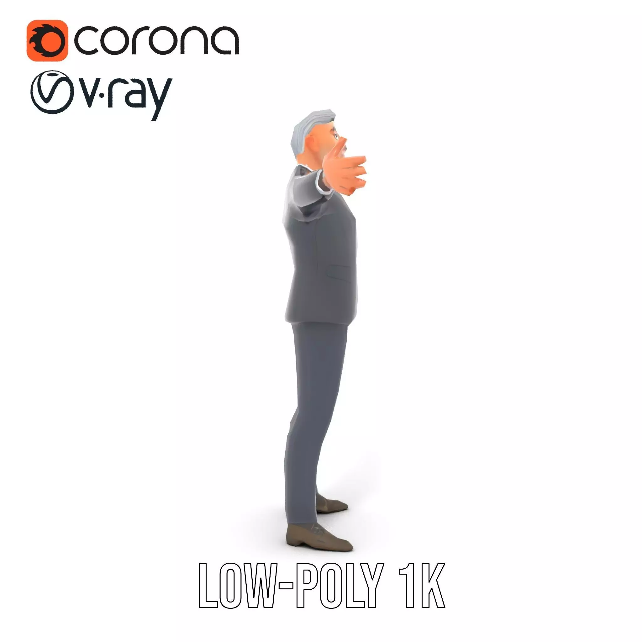 Stylish Businessman Character model pack Low-poly 3D model_19