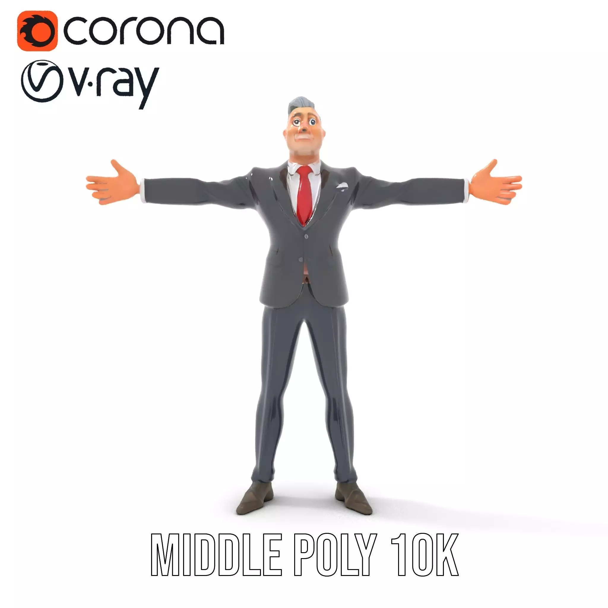 Stylish Businessman Character model pack Low-poly 3D model_11