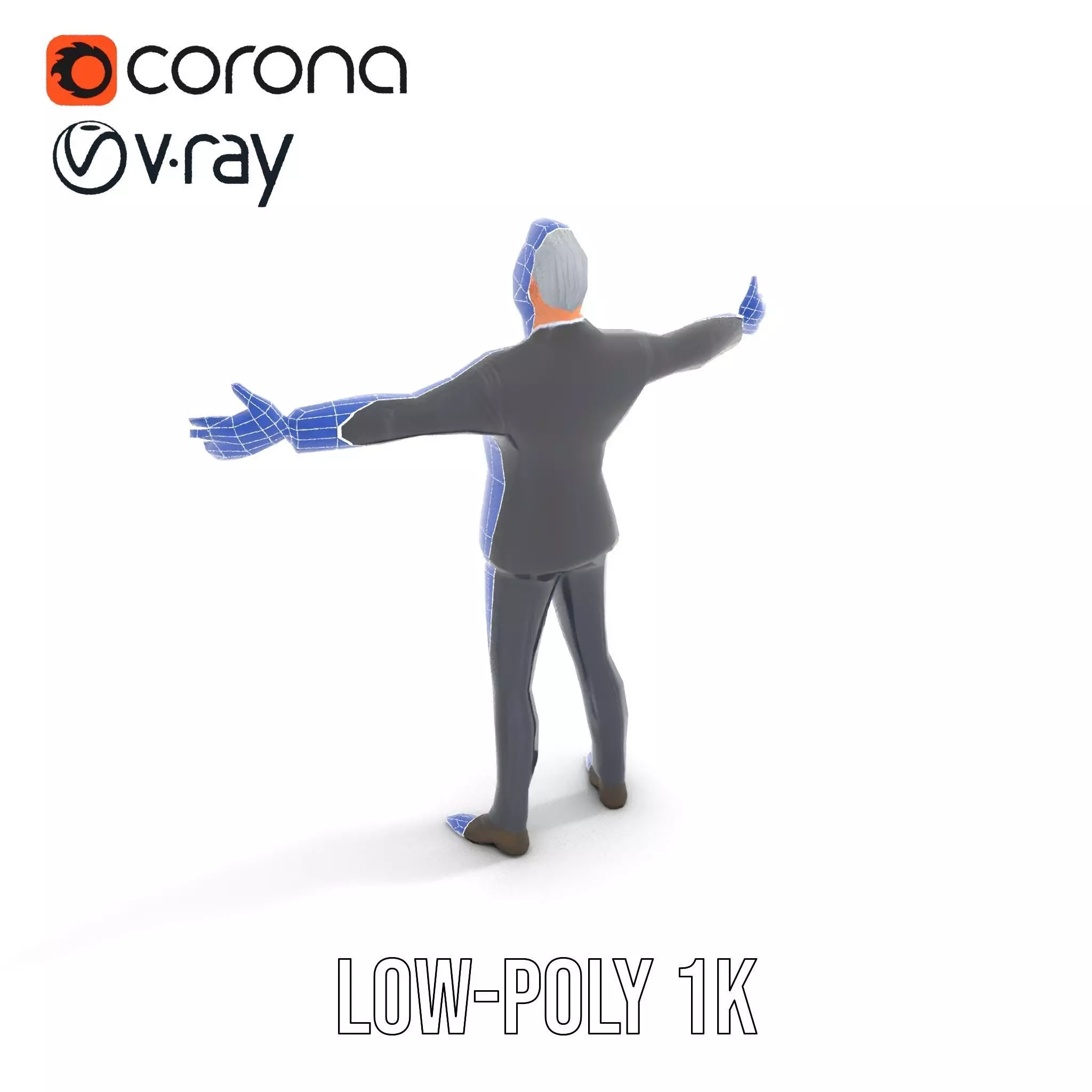 Stylish Businessman Character model pack Low-poly 3D model_14