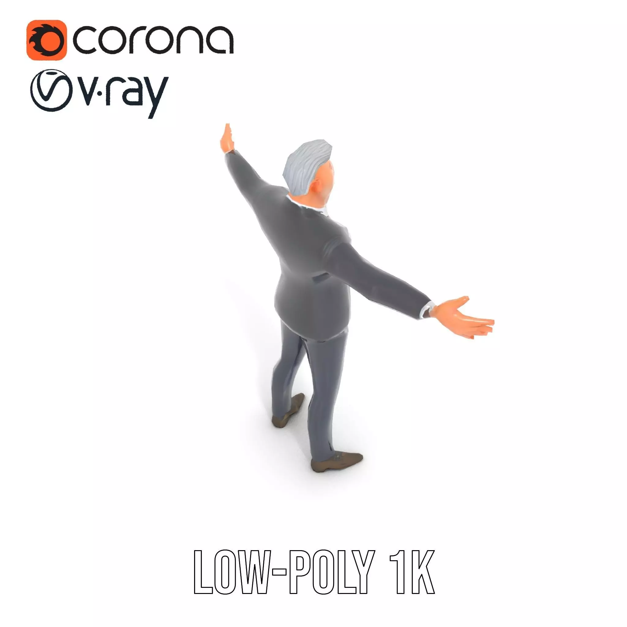 Stylish Businessman Character model pack Low-poly 3D model_7