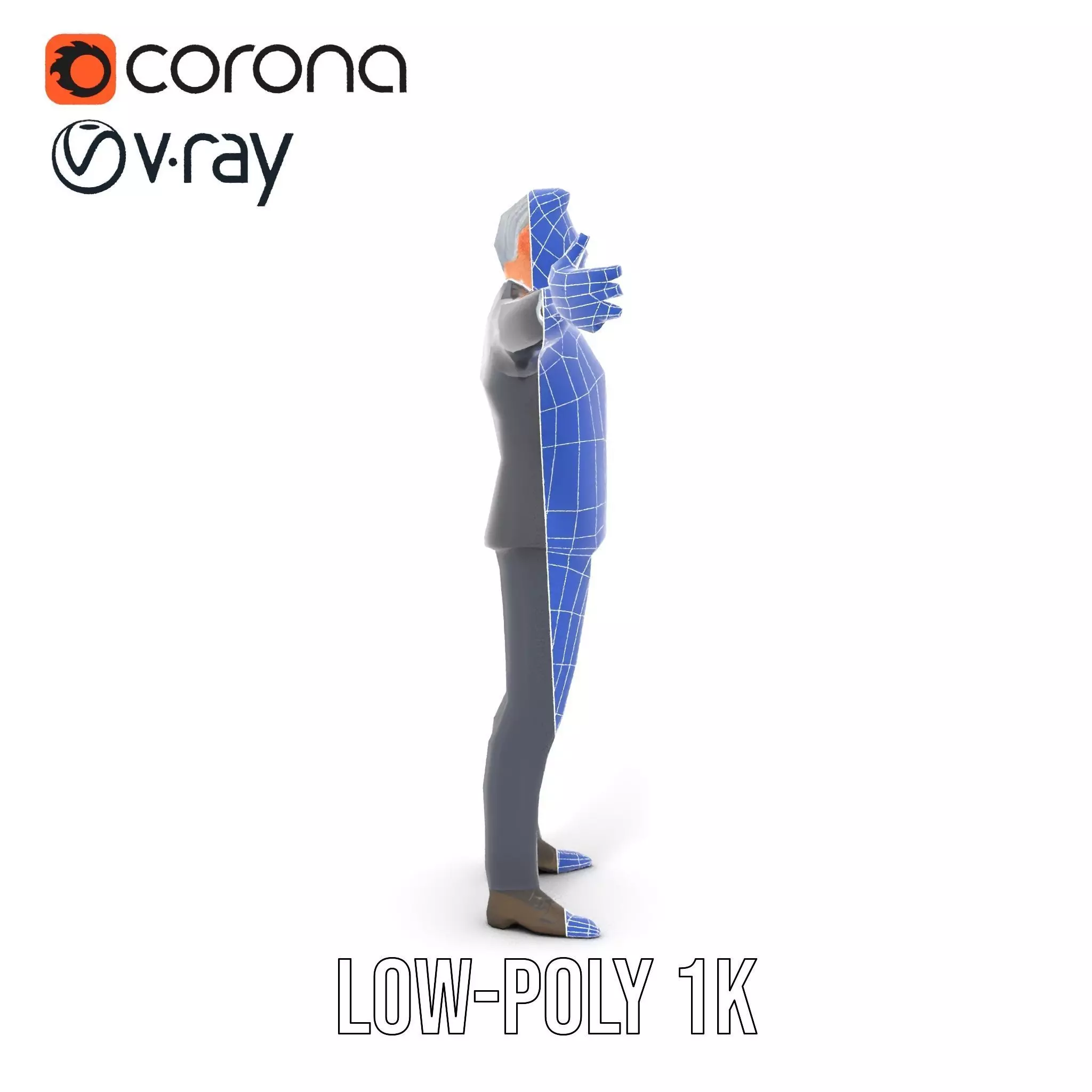 Stylish Businessman Character model pack Low-poly 3D model_22