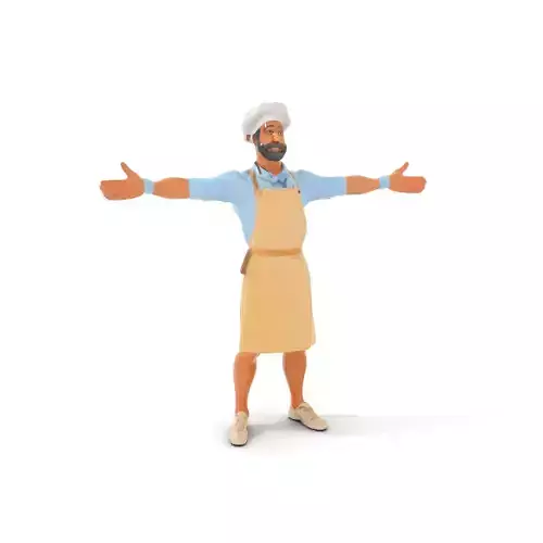 Professional Chef Uniform model pack Low-poly 3D model