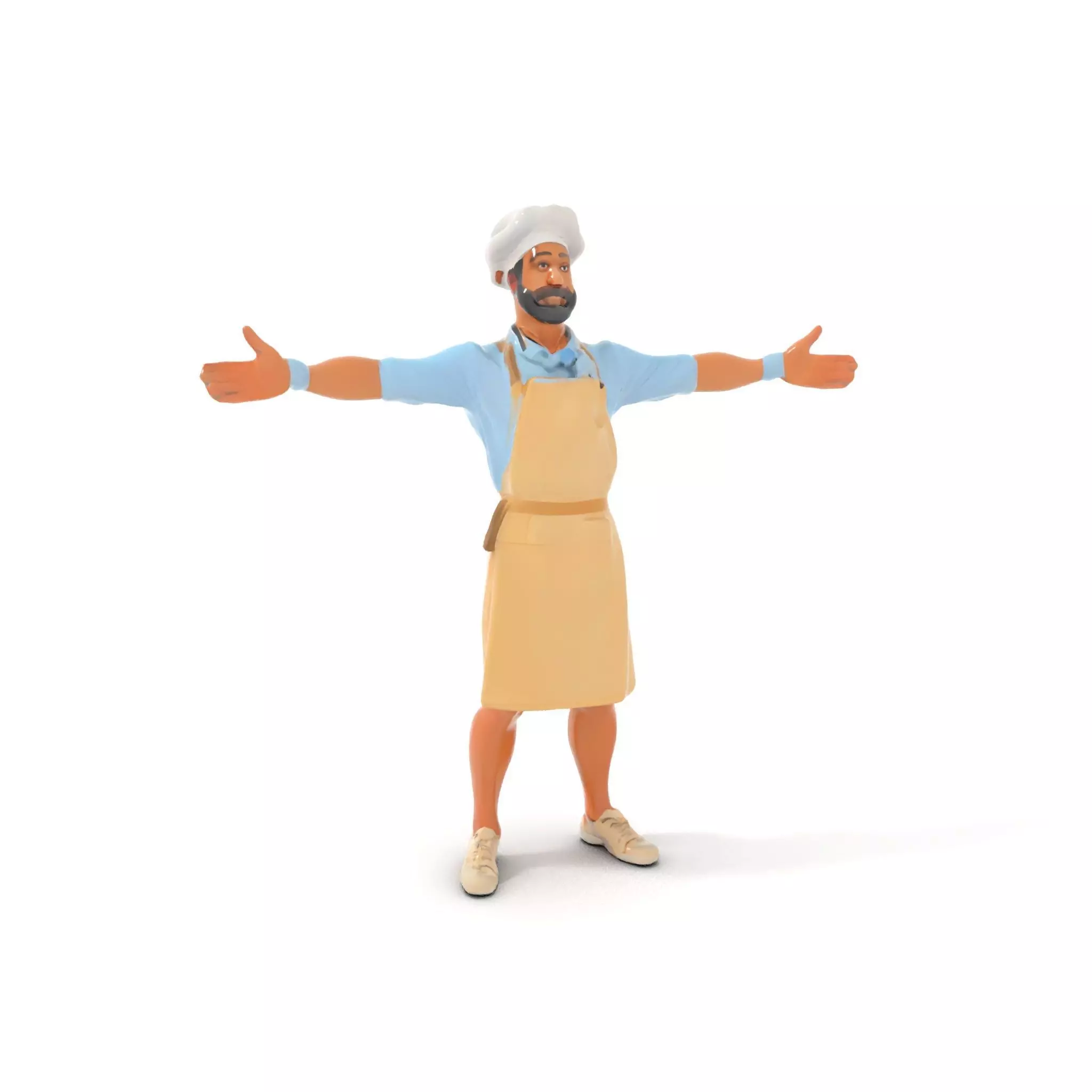 Professional Chef Uniform model pack Low-poly 3D model_0