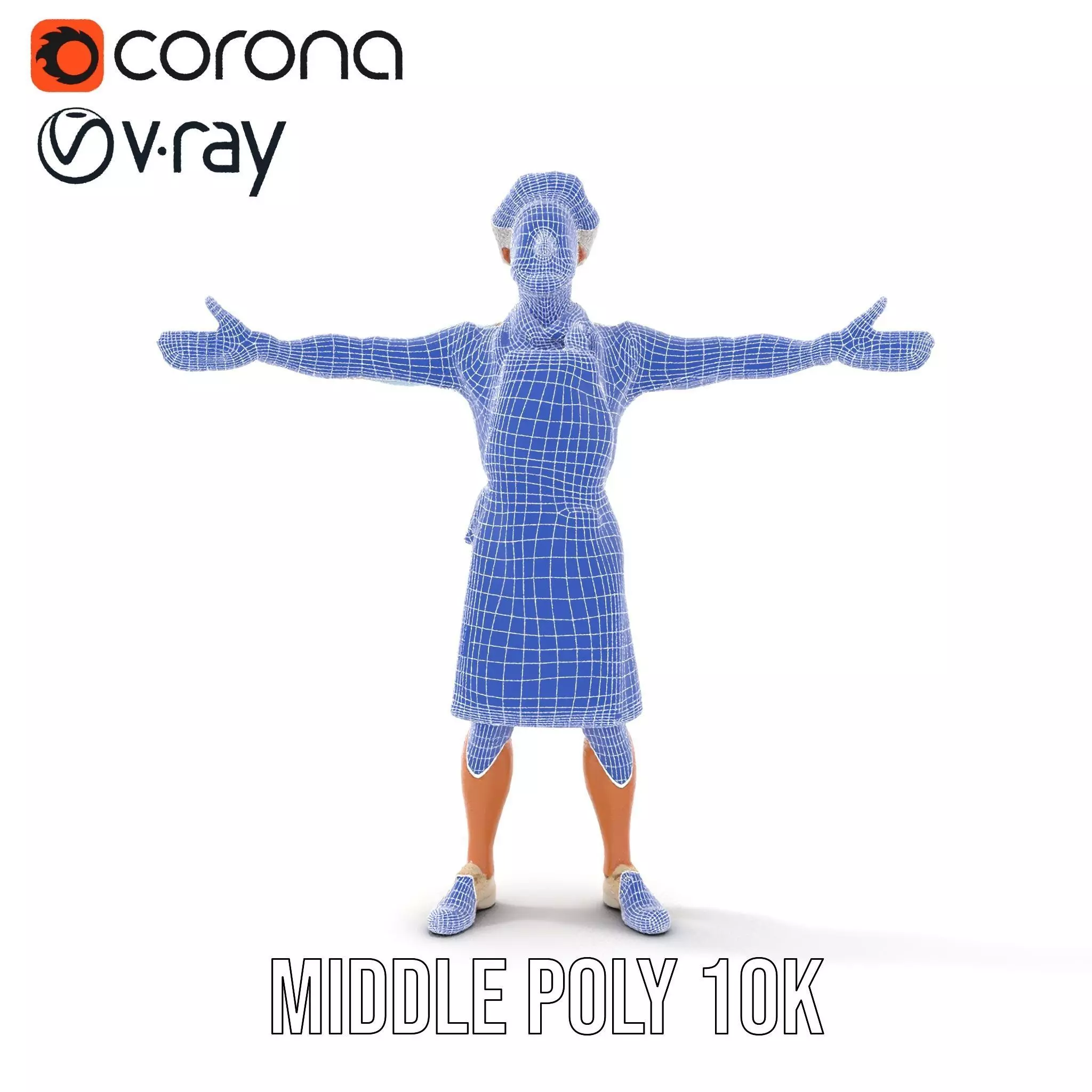 Professional Chef Uniform model pack Low-poly 3D model_27