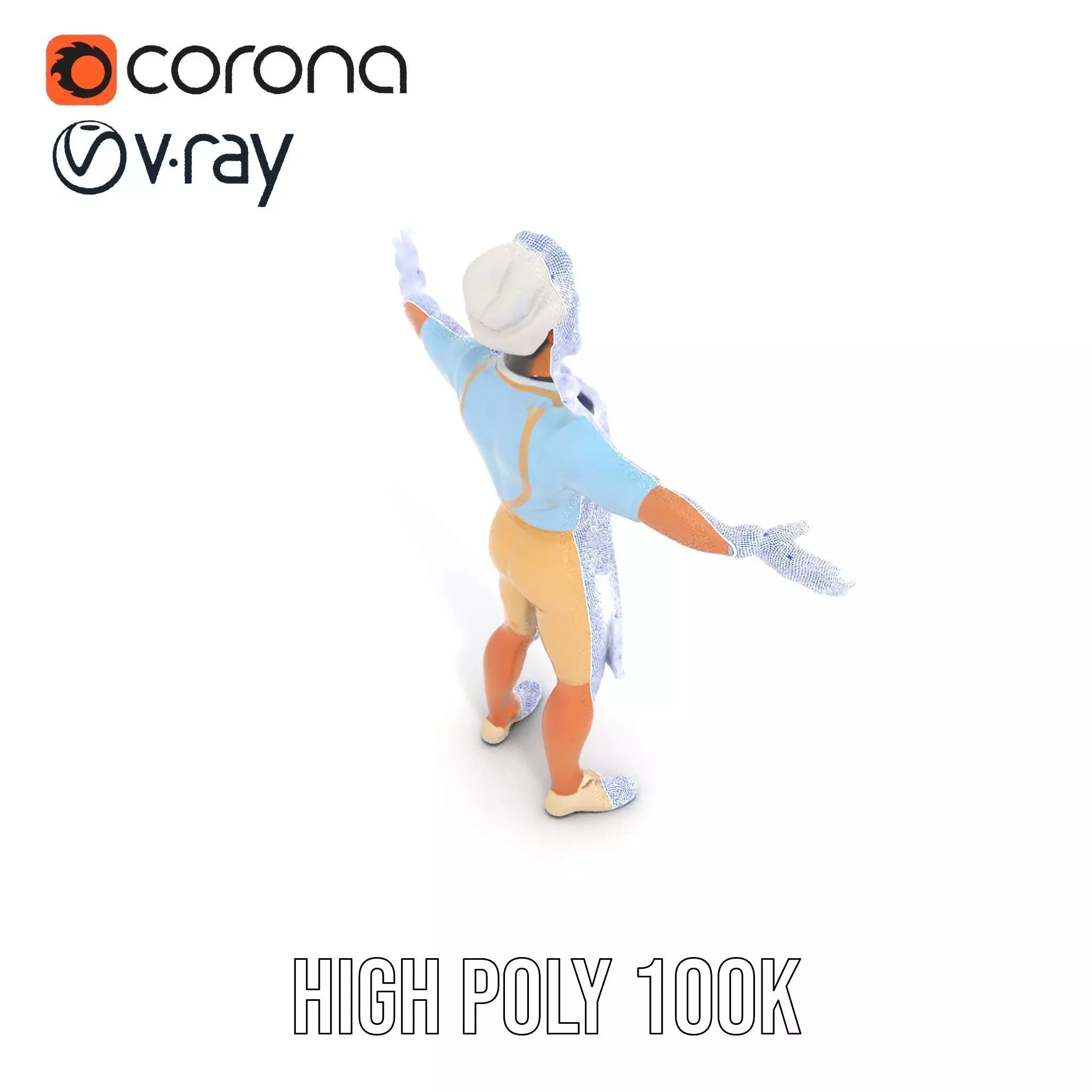 Professional Chef Uniform model pack Low-poly 3D model_23