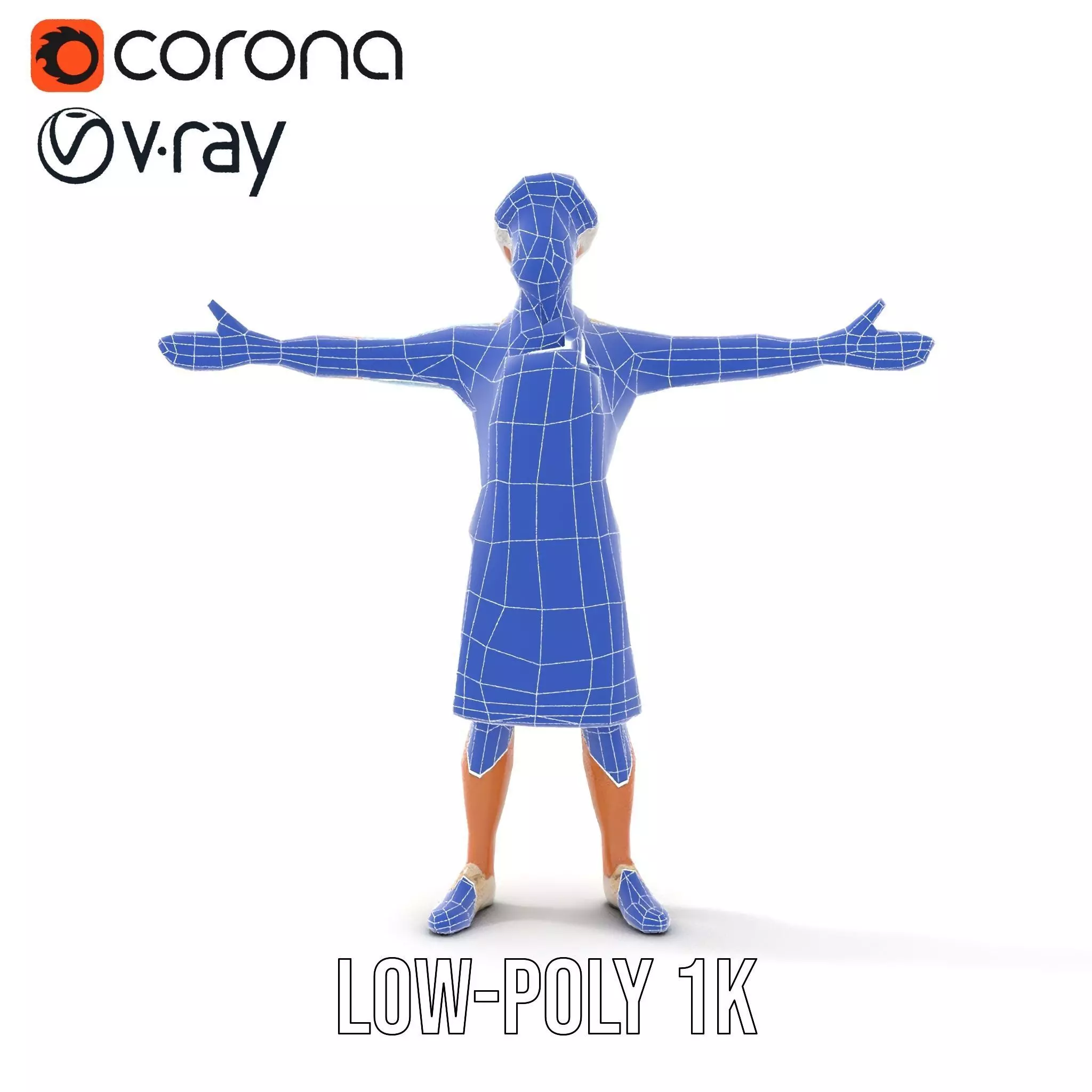 Professional Chef Uniform model pack Low-poly 3D model_31