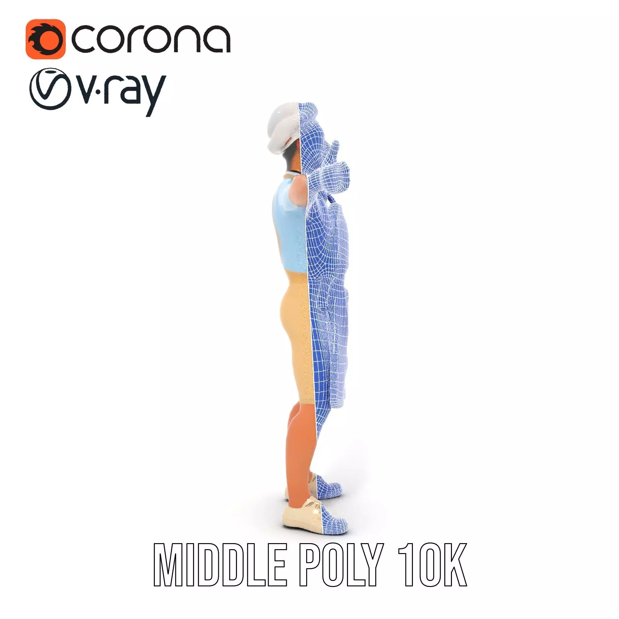 Professional Chef Uniform model pack Low-poly 3D model_30