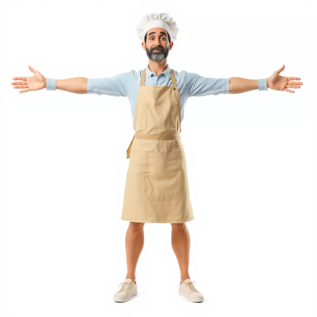 Professional Chef Uniform model pack Low-poly 3D model_2