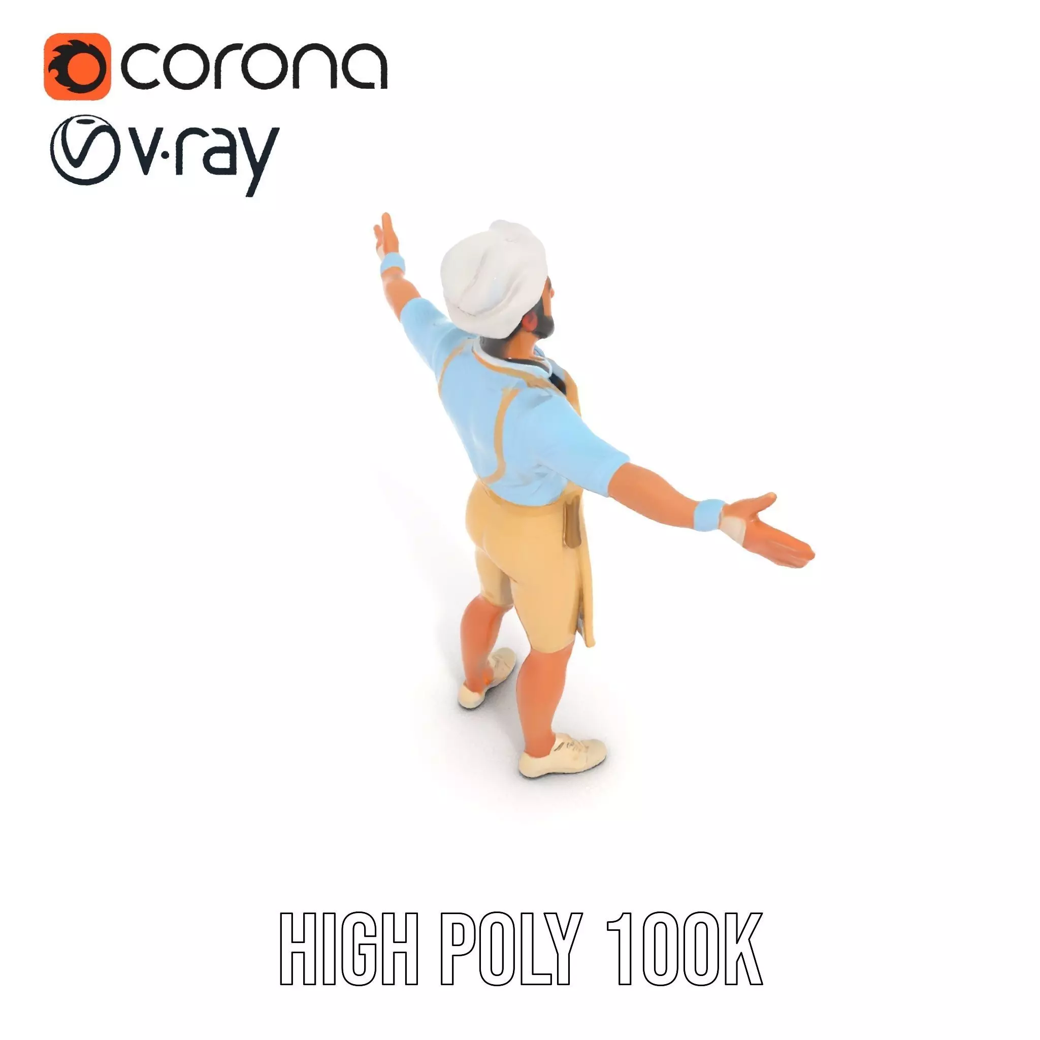 Professional Chef Uniform model pack Low-poly 3D model_26