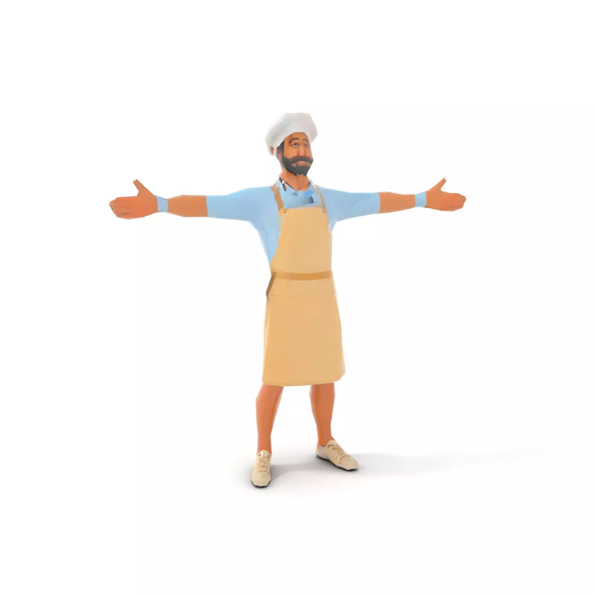Professional Chef Uniform model pack Low-poly 3D model_20