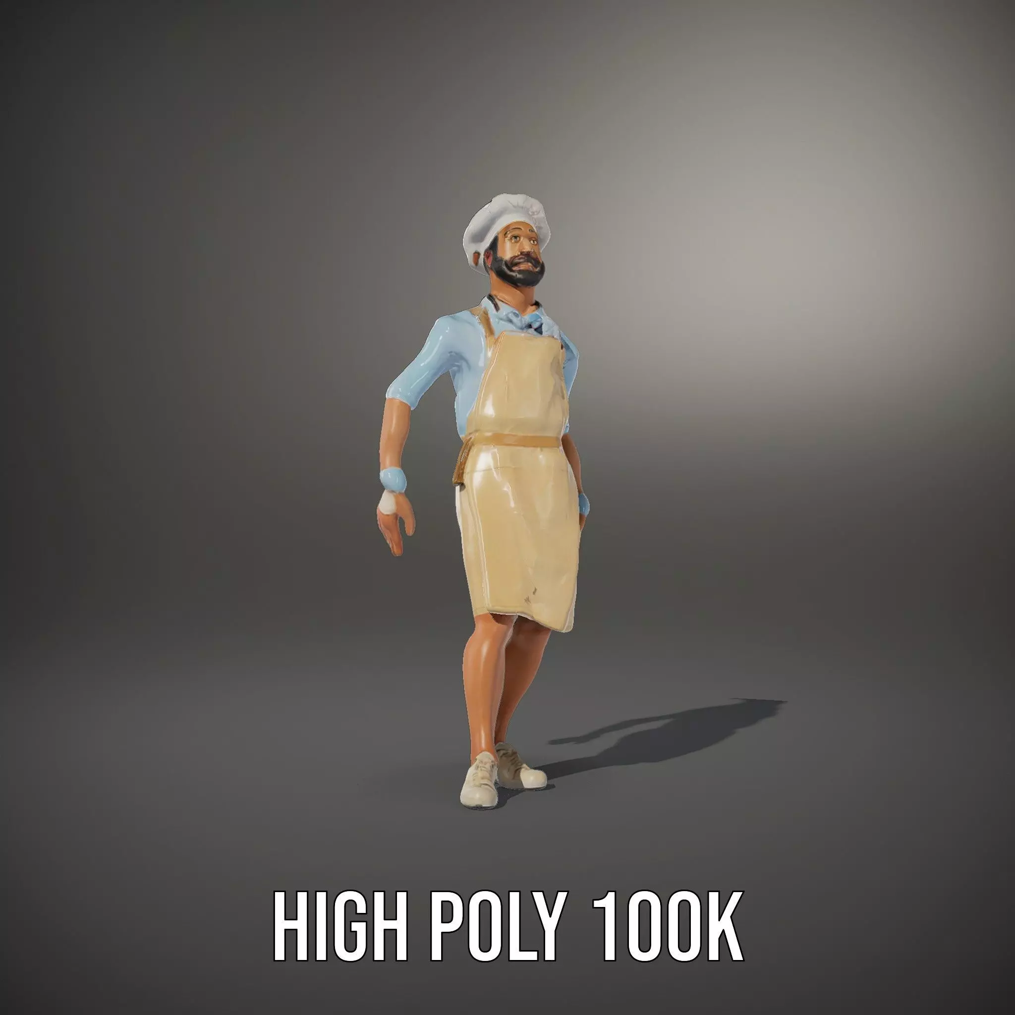 Professional Chef Uniform model pack Low-poly 3D model_10