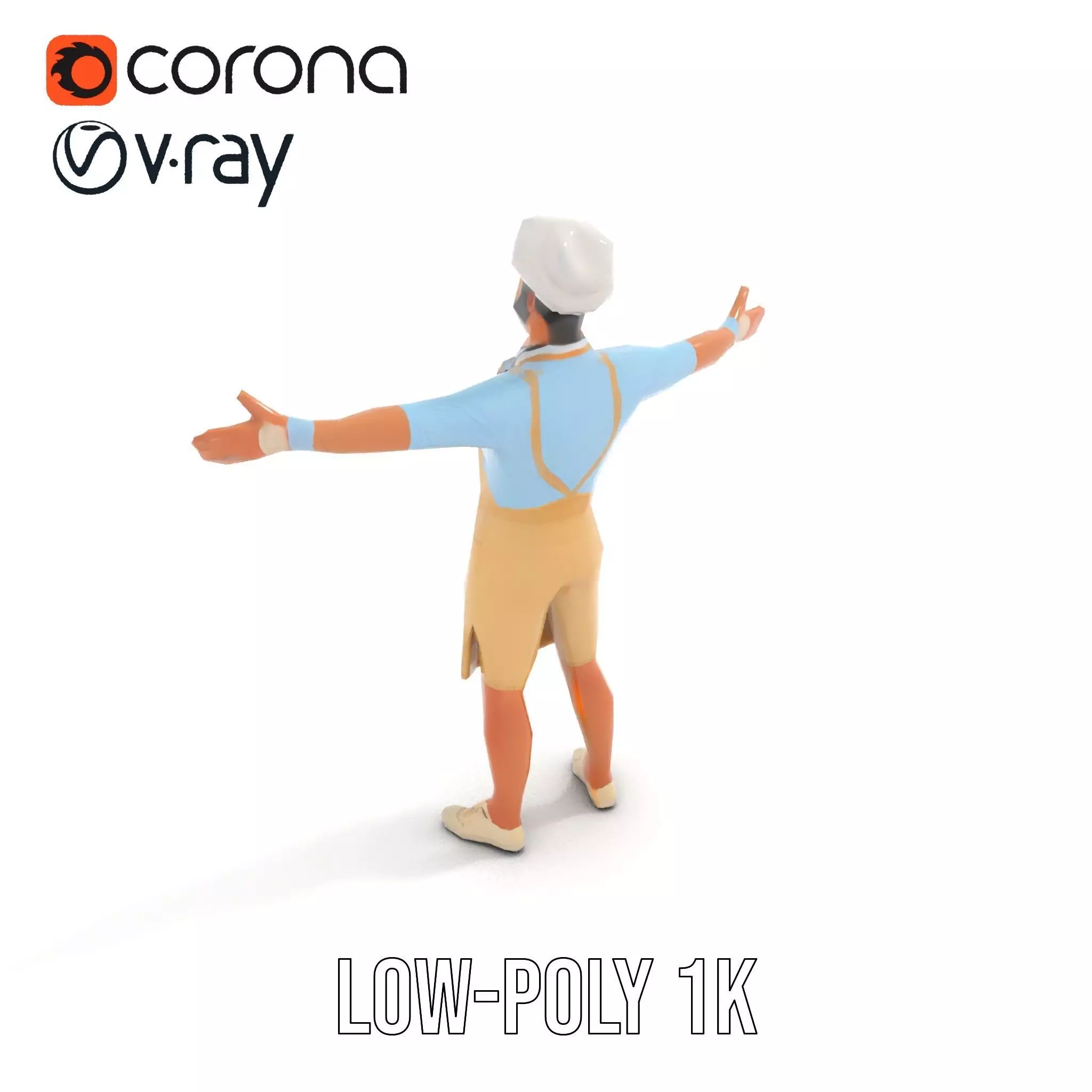 Professional Chef Uniform model pack Low-poly 3D model_7