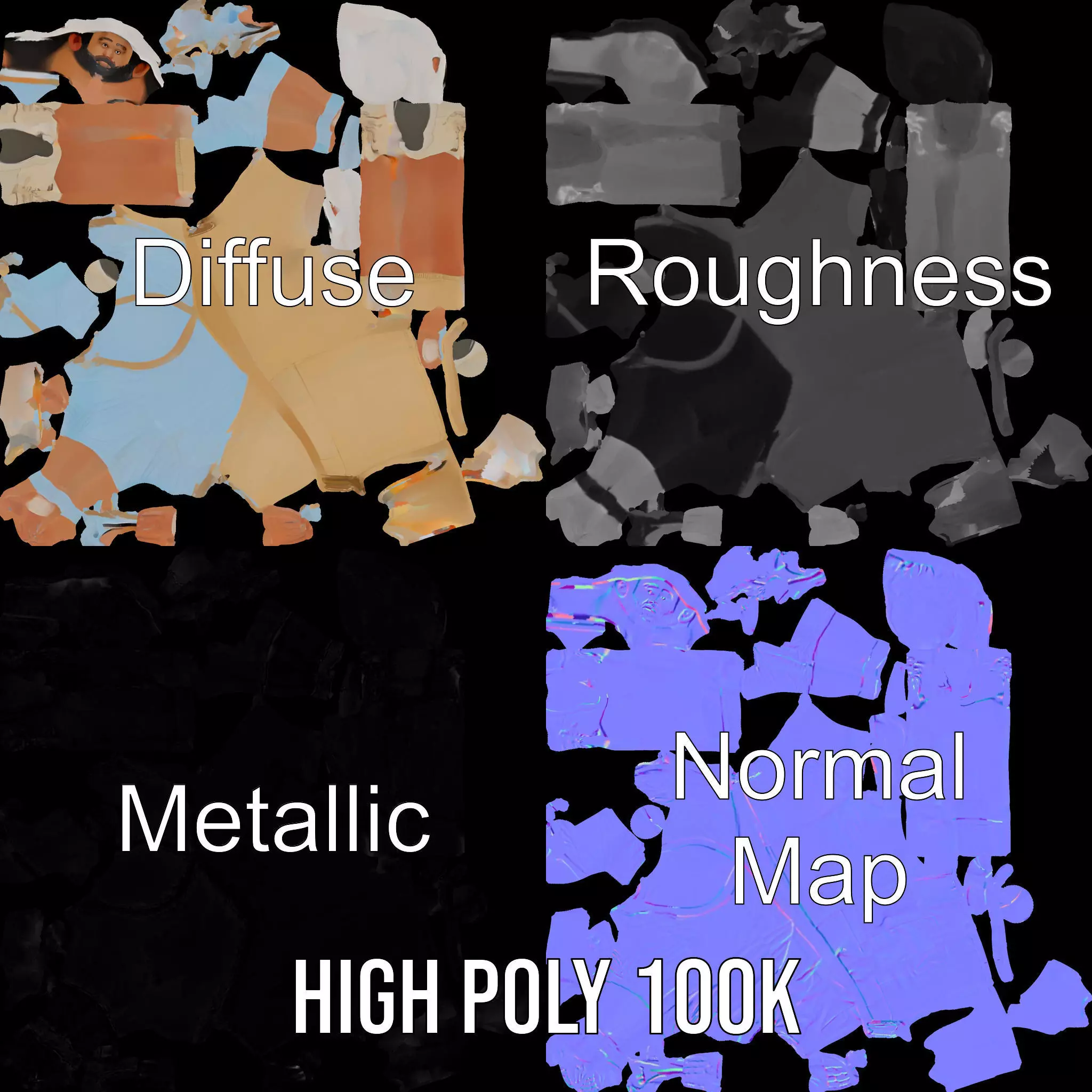 Professional Chef Uniform model pack Low-poly 3D model_3